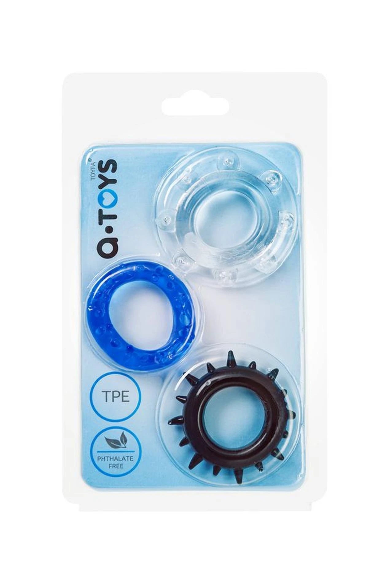 A-TOYS, Cockring set, 3 pcs. Mix color, TPE, O 3 cm