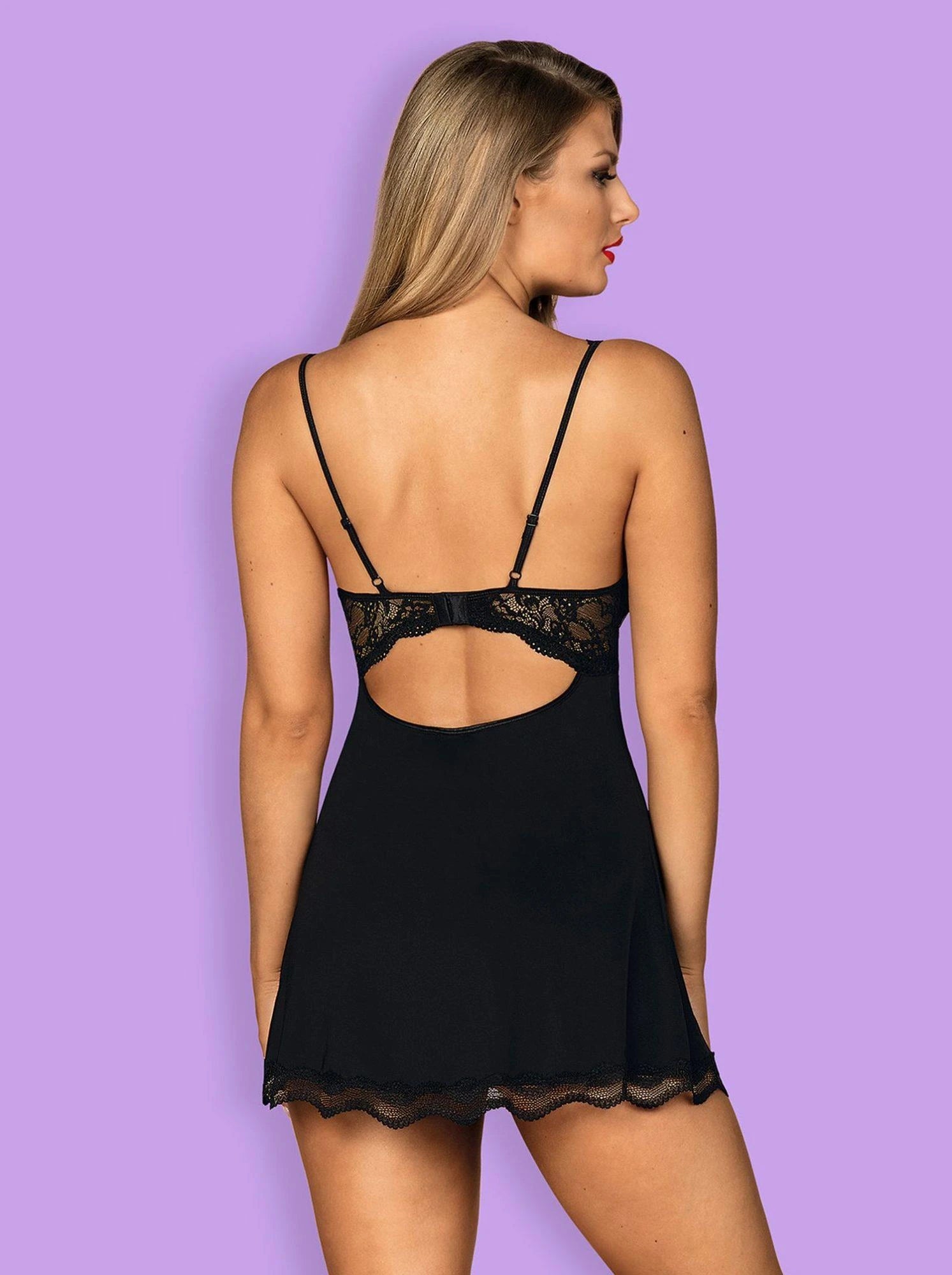 L-XL Black Bielizna-Luvae Babydoll and Thong