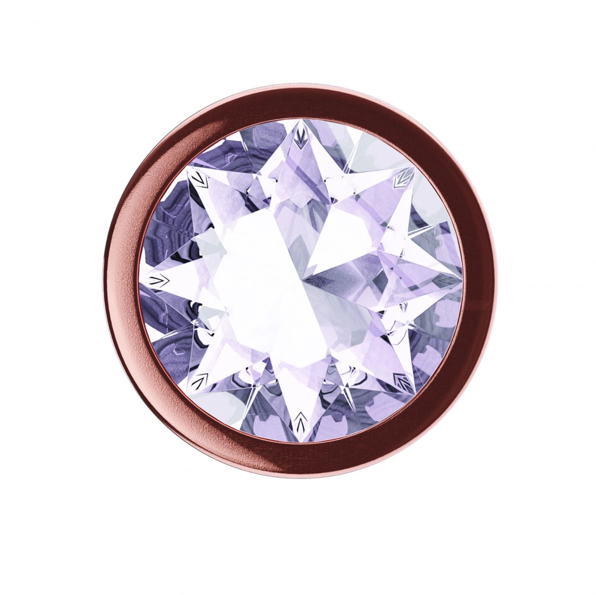 Plug-Butt Plug Diamant Pierre de Lune Brillance S Or Rose
