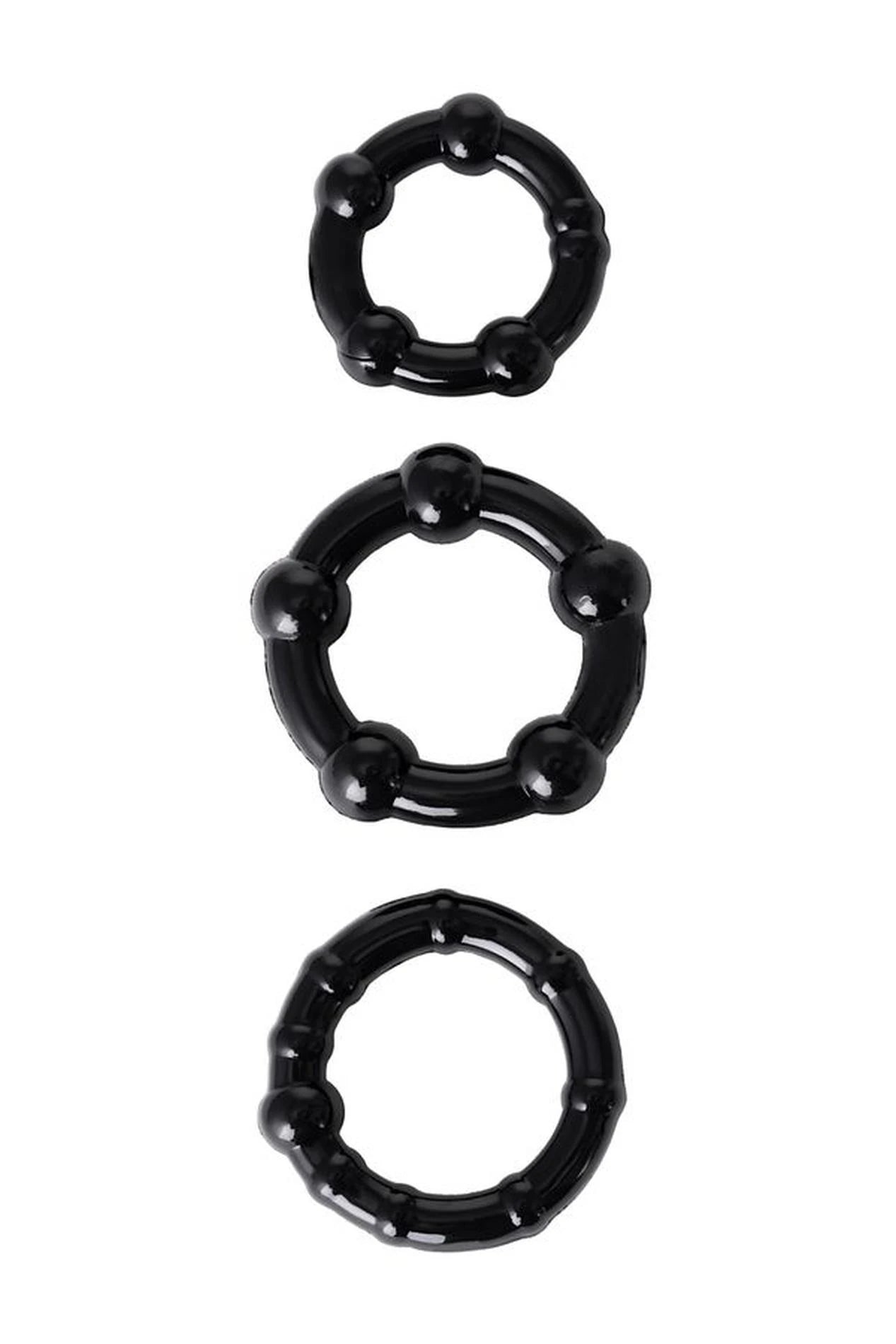 A-TOYS, Penis Pump, PVC, Black, 23.5 cm 3 cock rings included