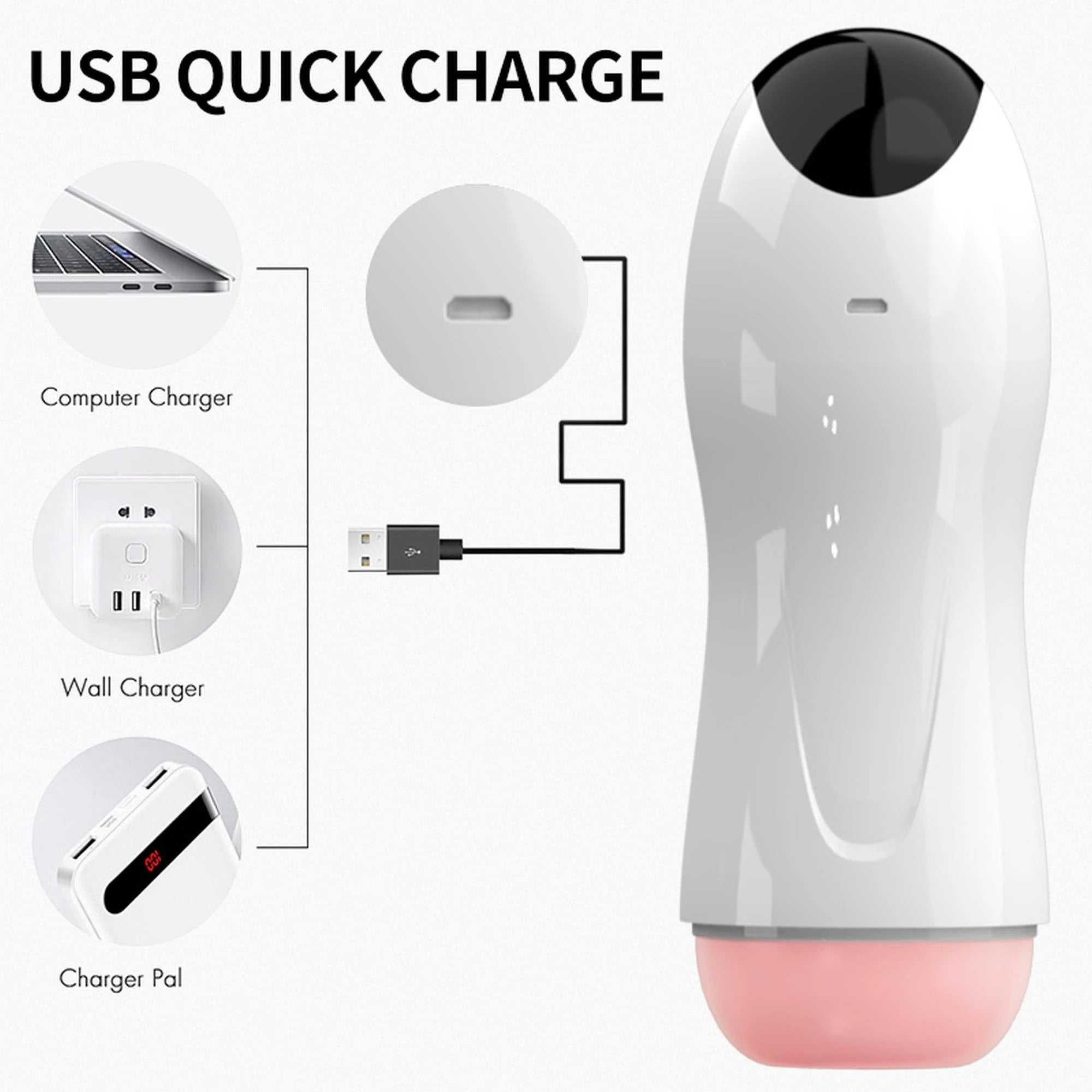 Masturbateur vibrant 8 modes de vibration + fonction interactive