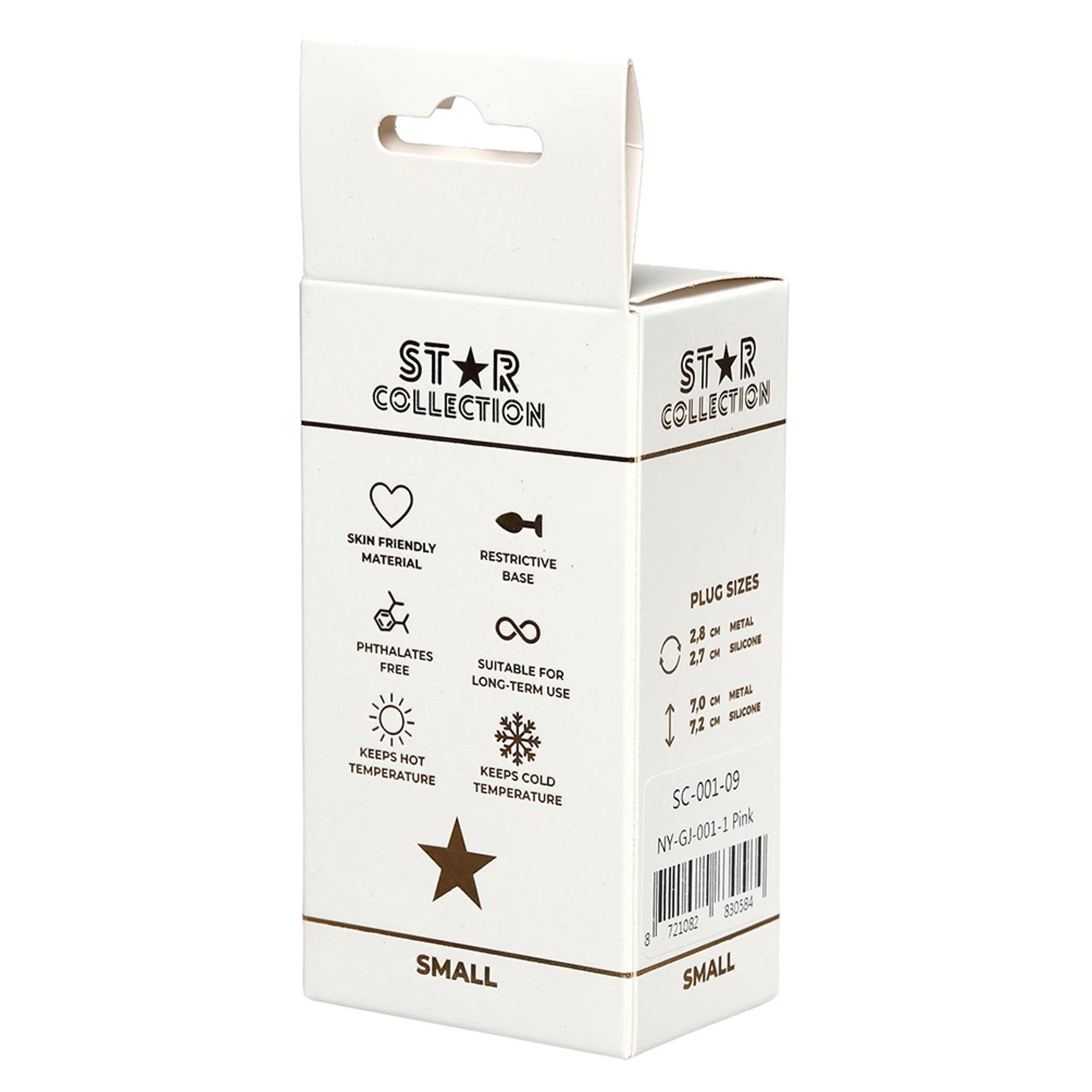 Star Collection - Plug anal en silicone rose taille S - Pierre violette