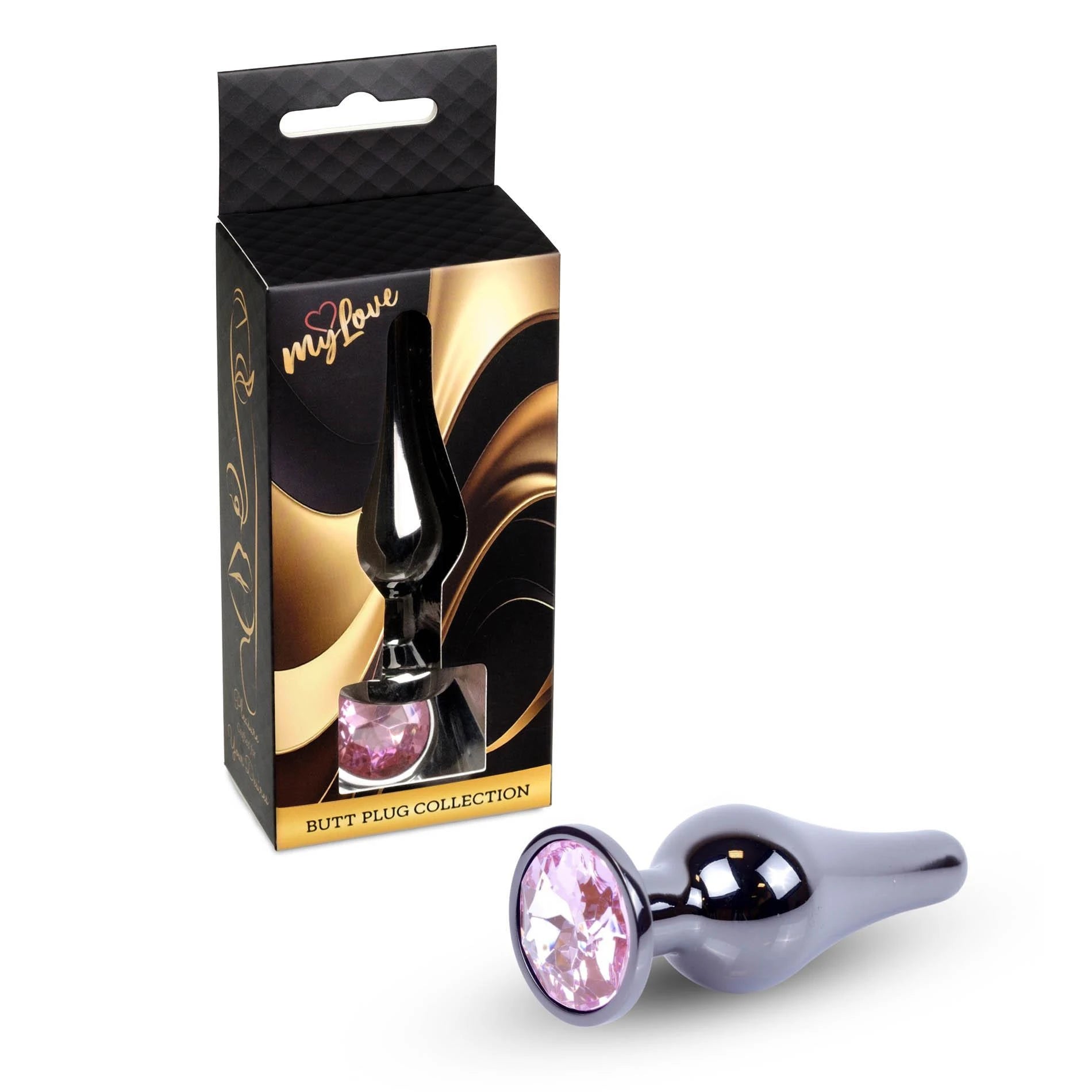 MyLove Toys - Bijoux BUTT PLUG Argent foncé - Rose