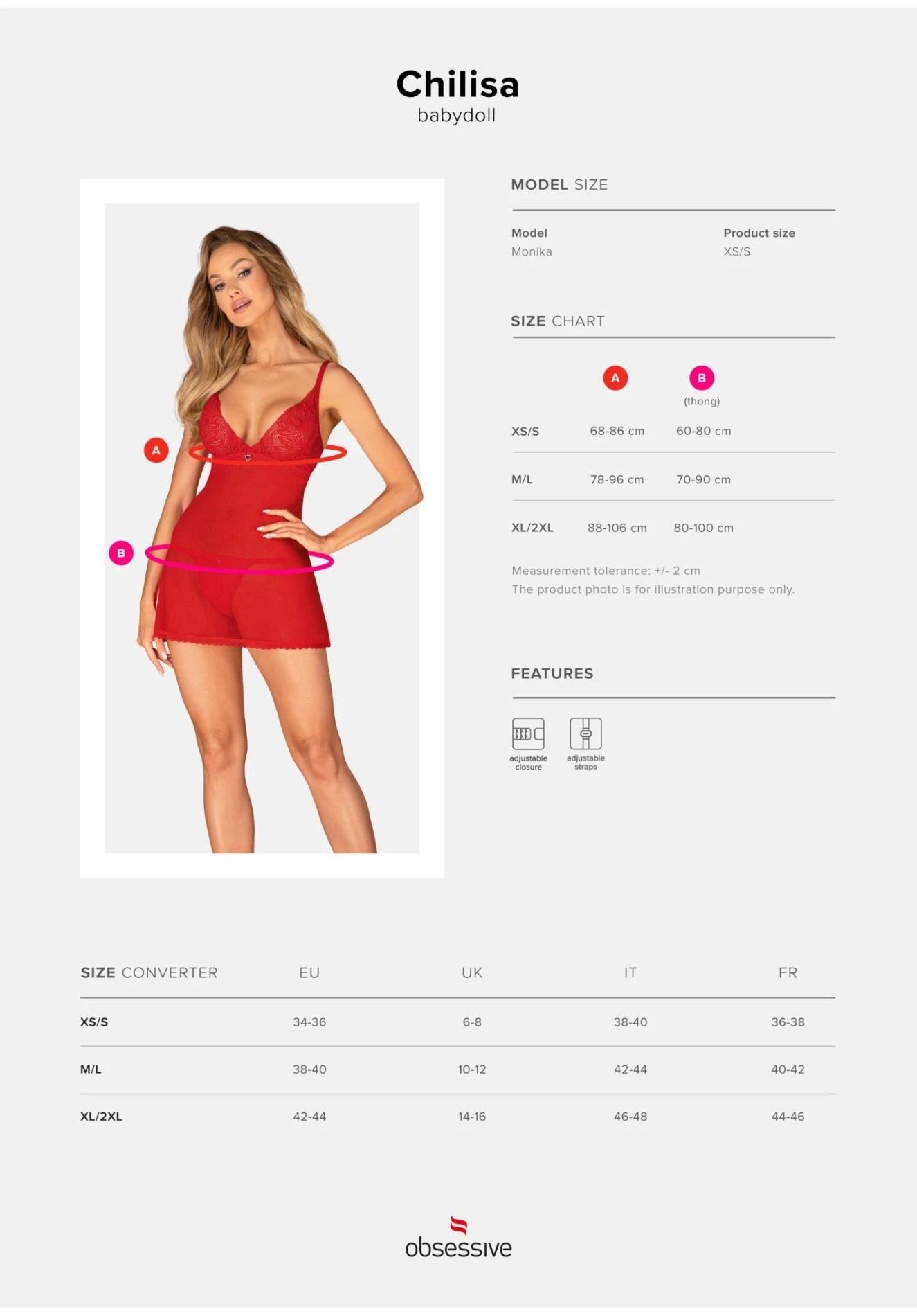 Chilisa babydoll and thongs XS/S