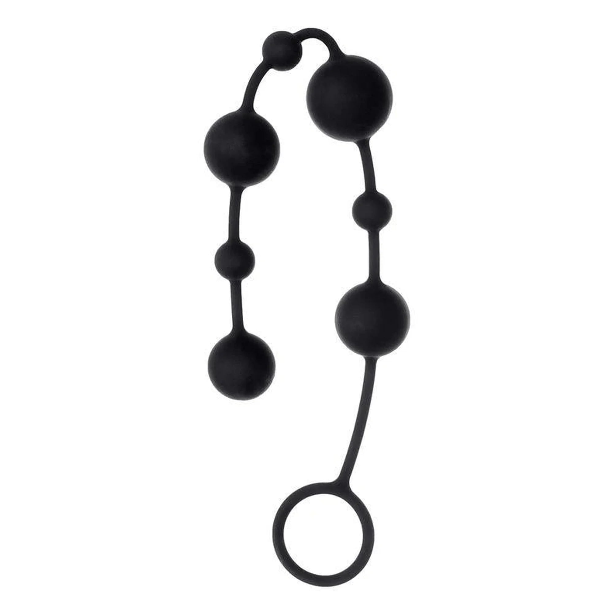 Anal beads Toyfa A-toys Coron, with balls, silicone, black, 35,9 cm