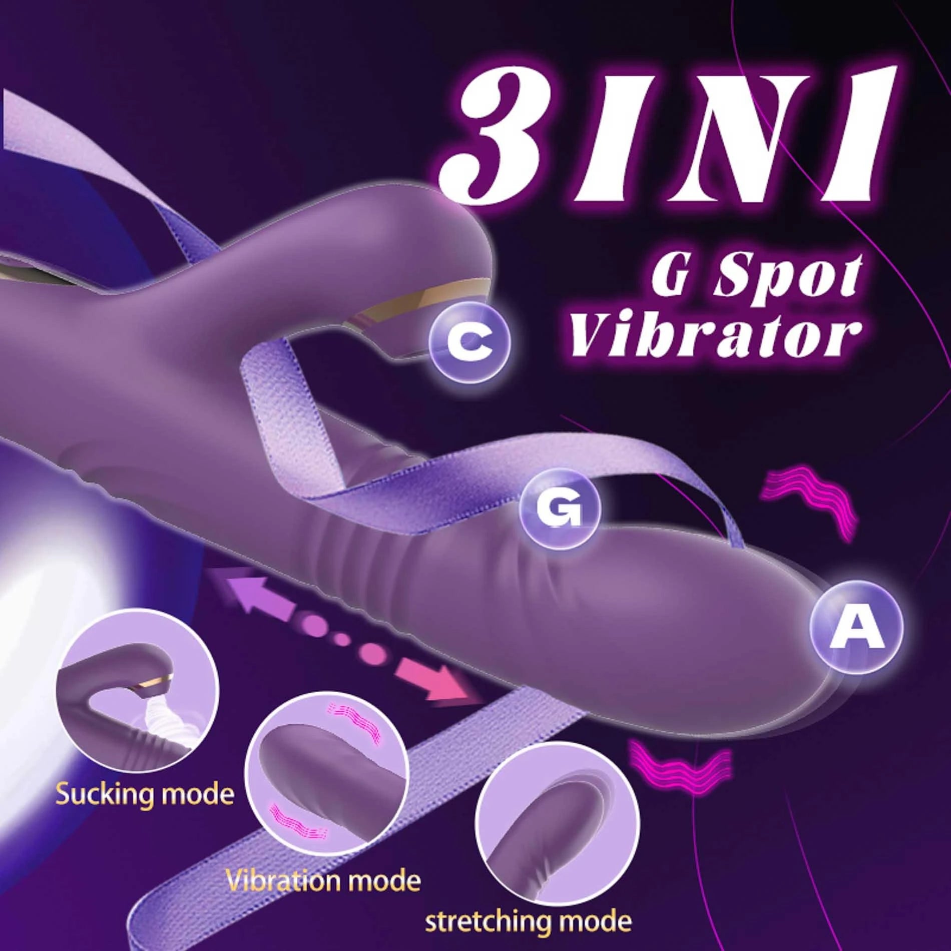 Masseur G-spot à succion et poussée Luna