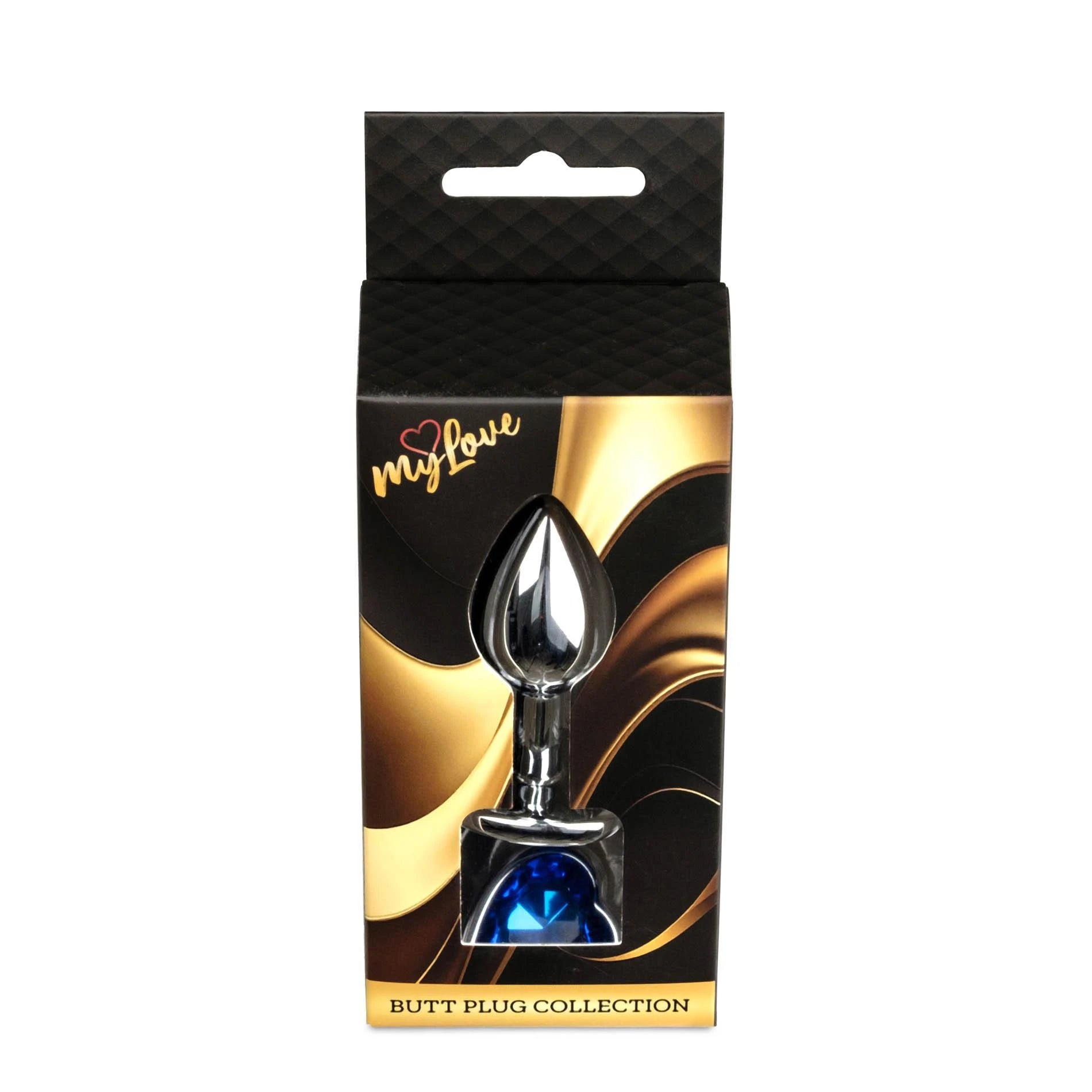 MyLove Toys - Jewellery Silver Heart PLUG - Dark Blue