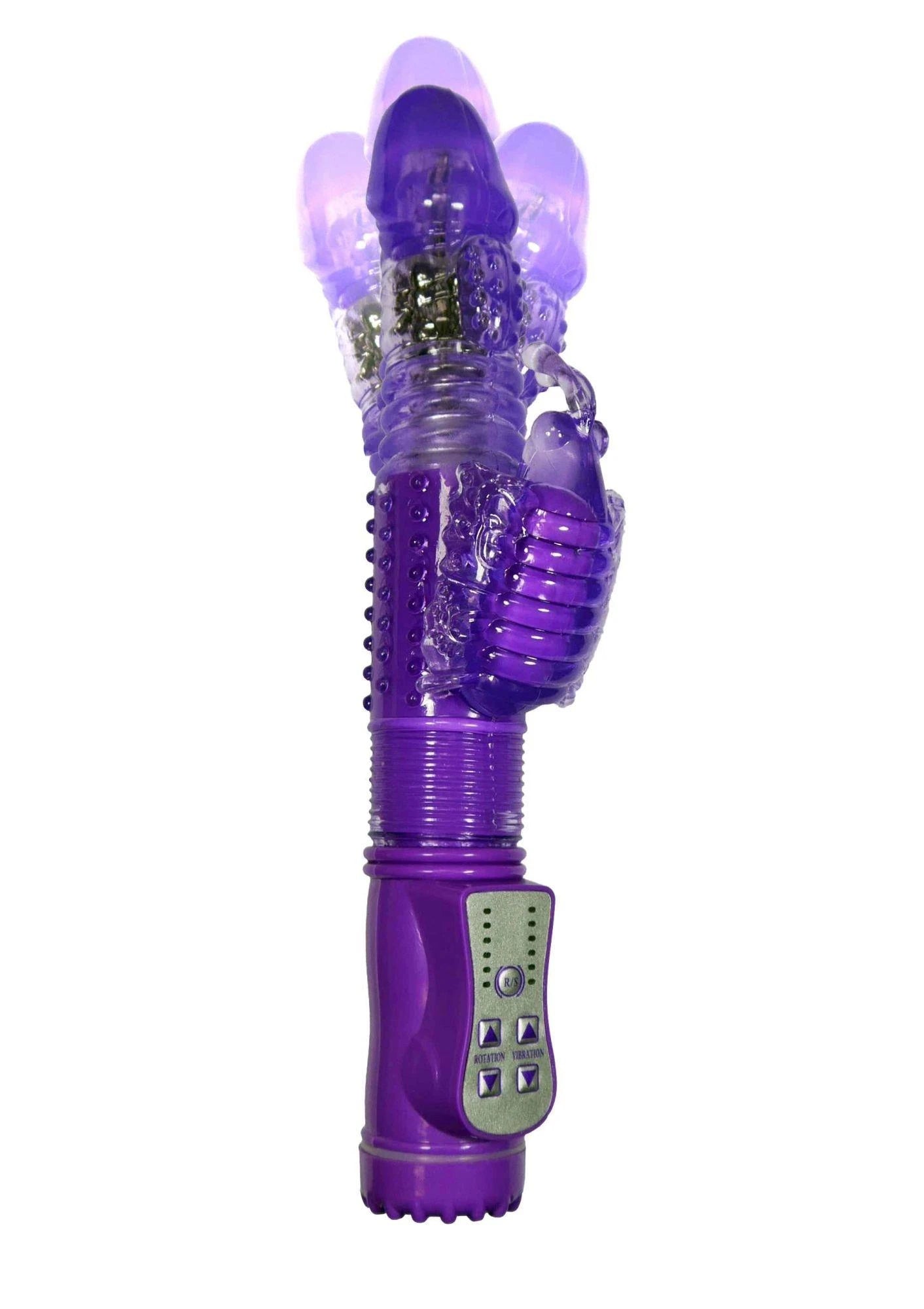 Vibro-lapin, Vibration/Rotation/Haut-bas 36 fonctions Violet