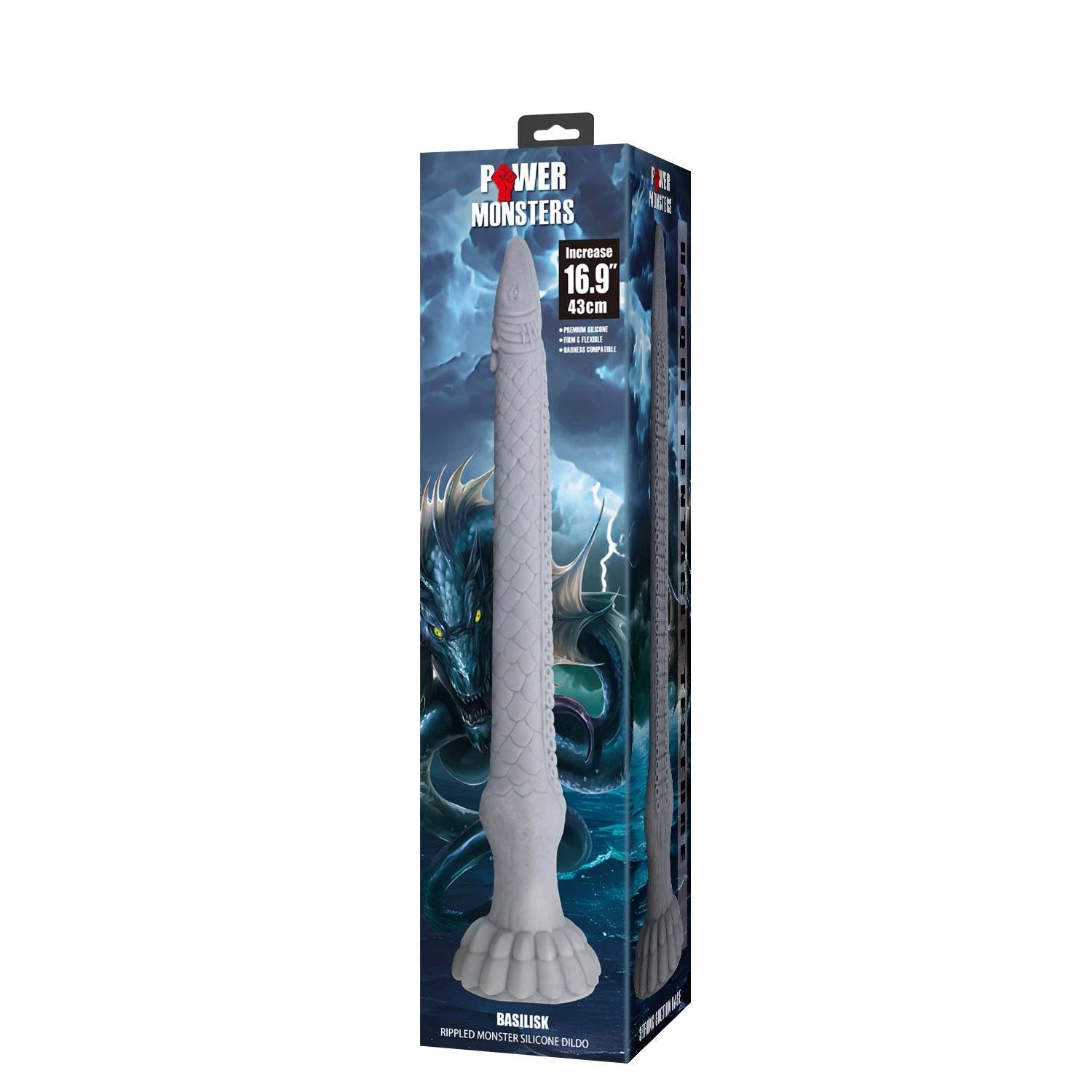 Power Monsters Basilisk – 43 cm Gode ceinturé monstre en silicone