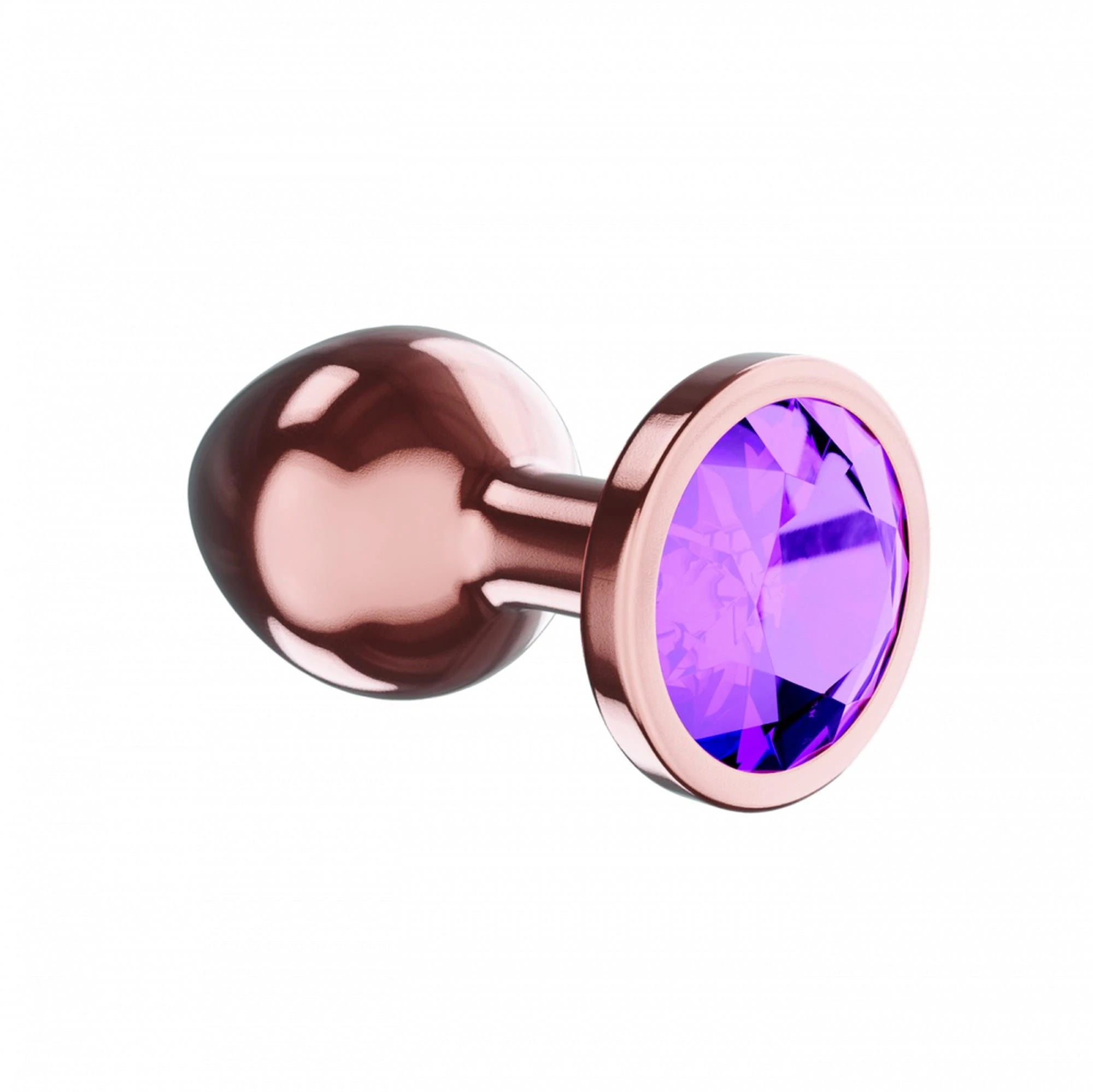 Plug-Plug Anal Diamant Améthyste Brillant S Or Rose