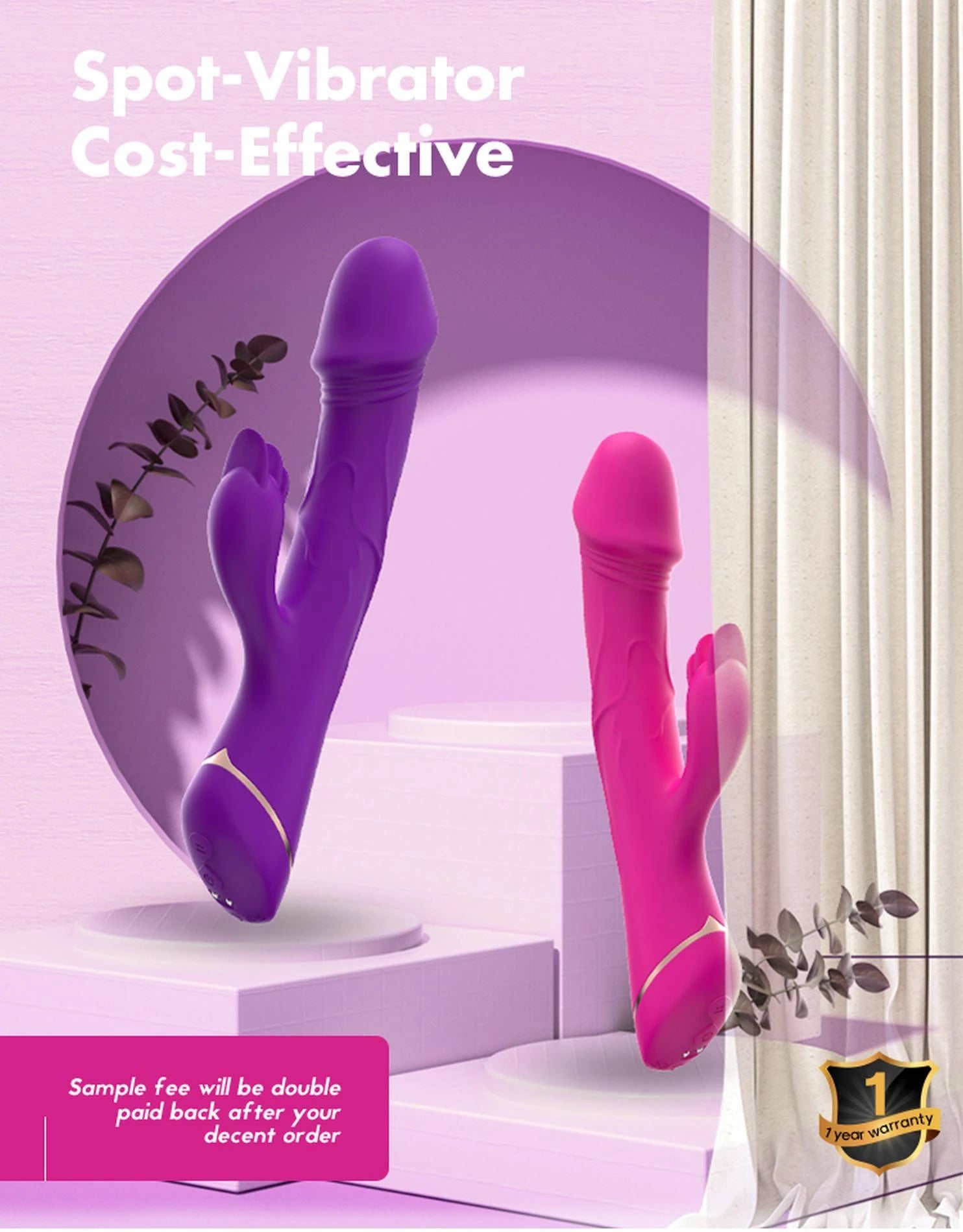 Rubberco Violet, 2* 9 fonctions de vibration