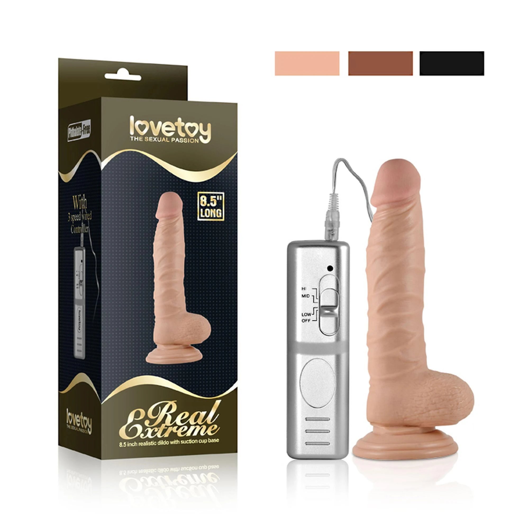 8.5″ Real Extreme Vibrating Dildo Flesh