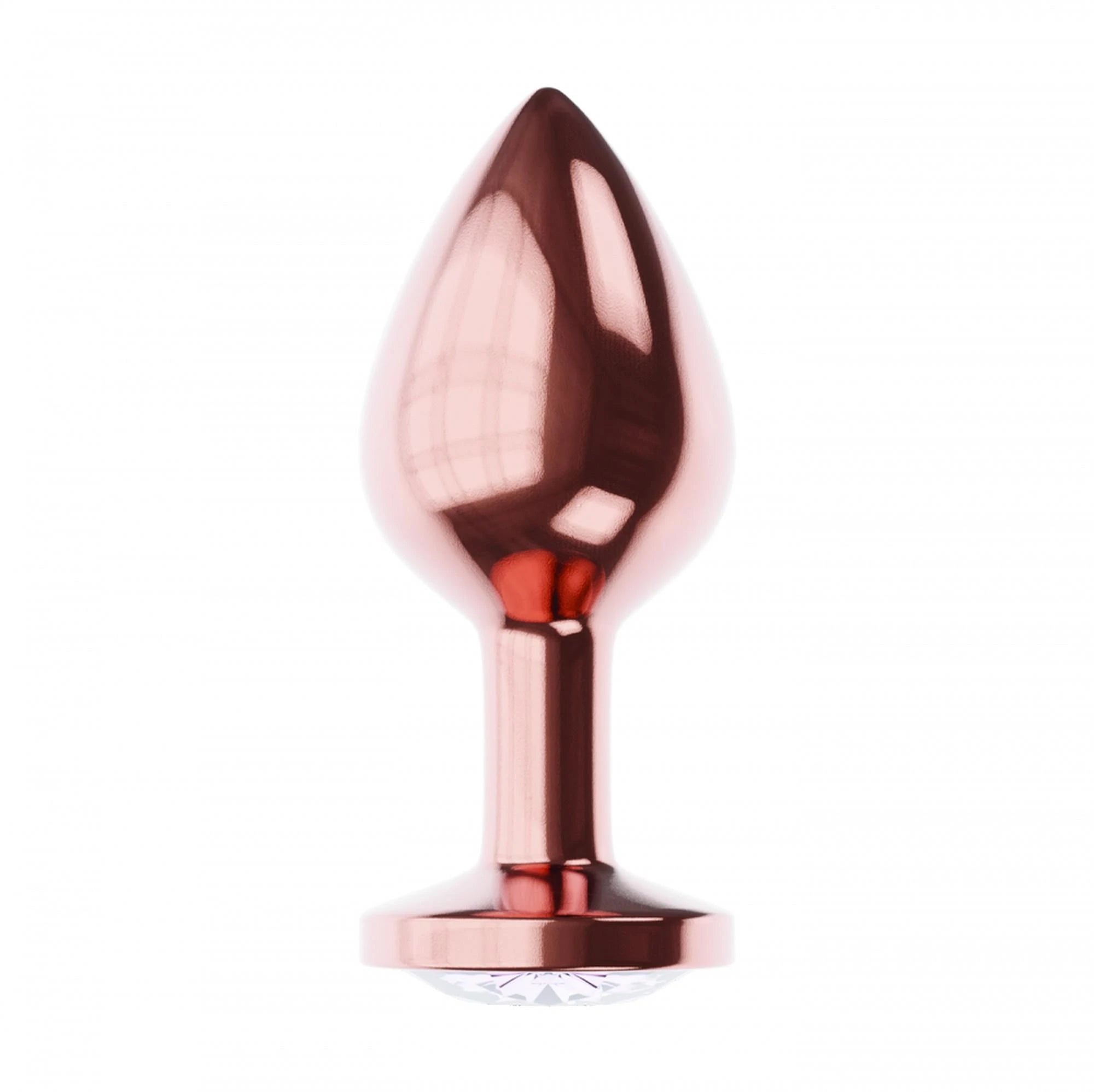 Plug-Butt Plug Diamant Pierre de Lune Brillance S Or Rose