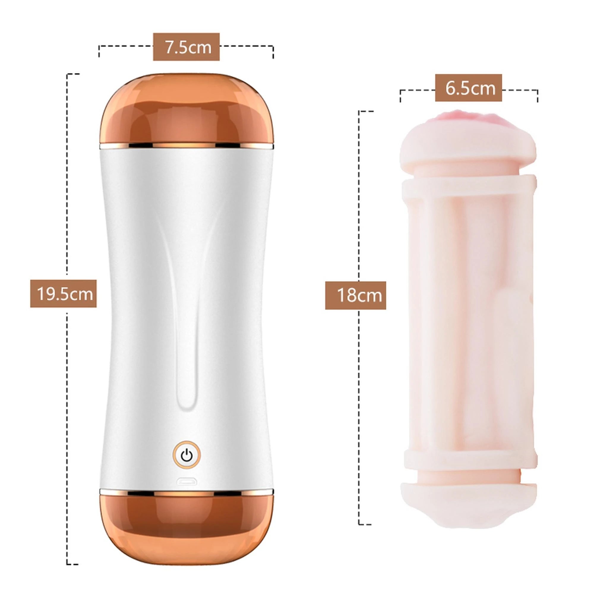 Masturbateur - Série B - Coupe de masturbation vibrante USB 10 fonctions + fonction interactive / Doubles embouts