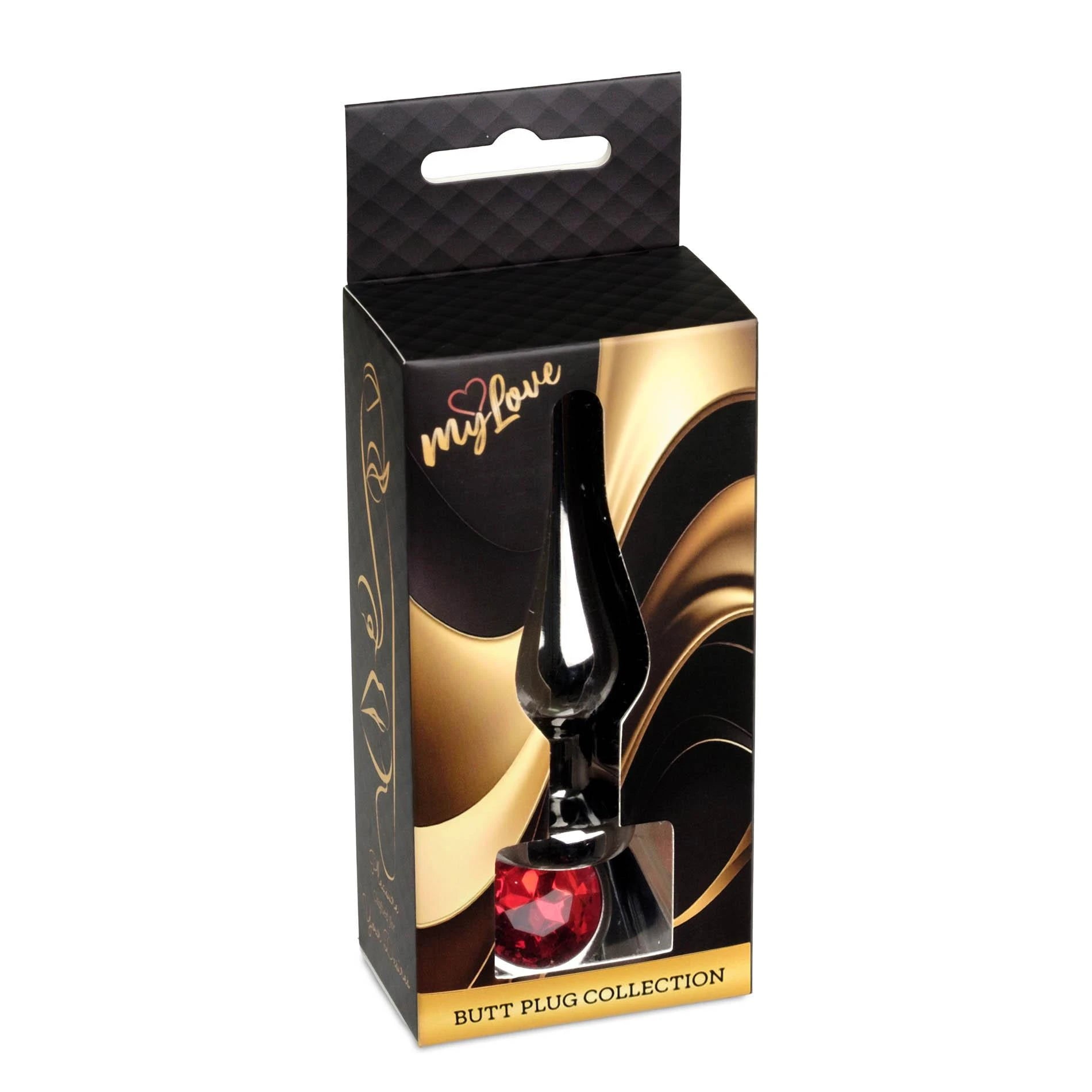 MyLove Toys - Bijoux BUTT PLUG Argent foncé - Rouge