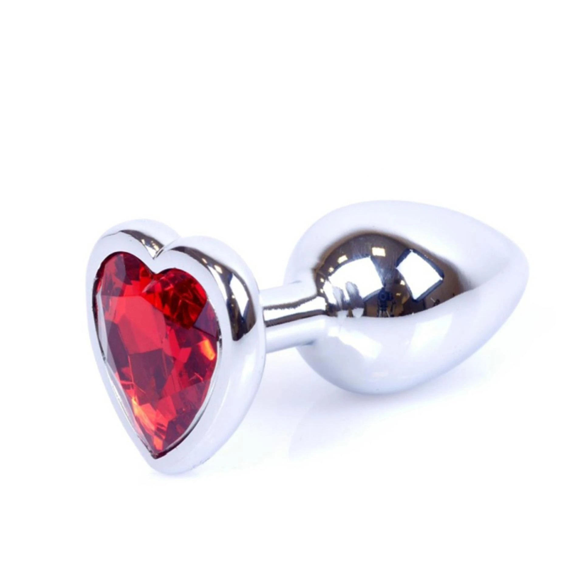 Bijoux Plug Argent Coeur PLUG- Rouge