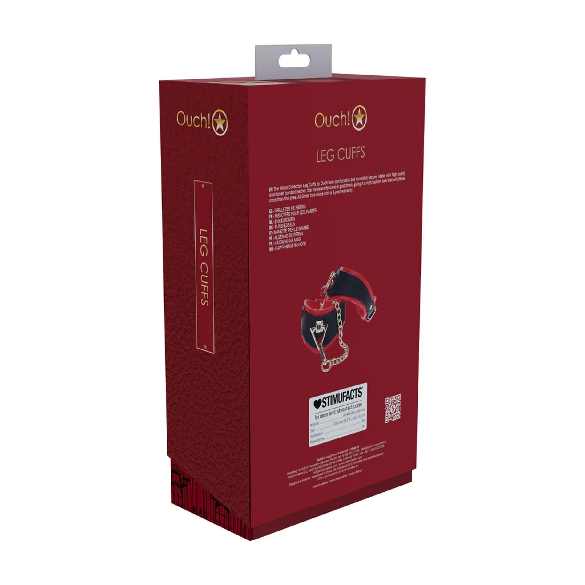 Collection Milan - Menottes pour les jambes - Noir/Rouge