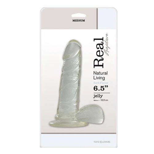 Dildo-JELLY DILDO REAL RAPTURE CLEAR 6.5"