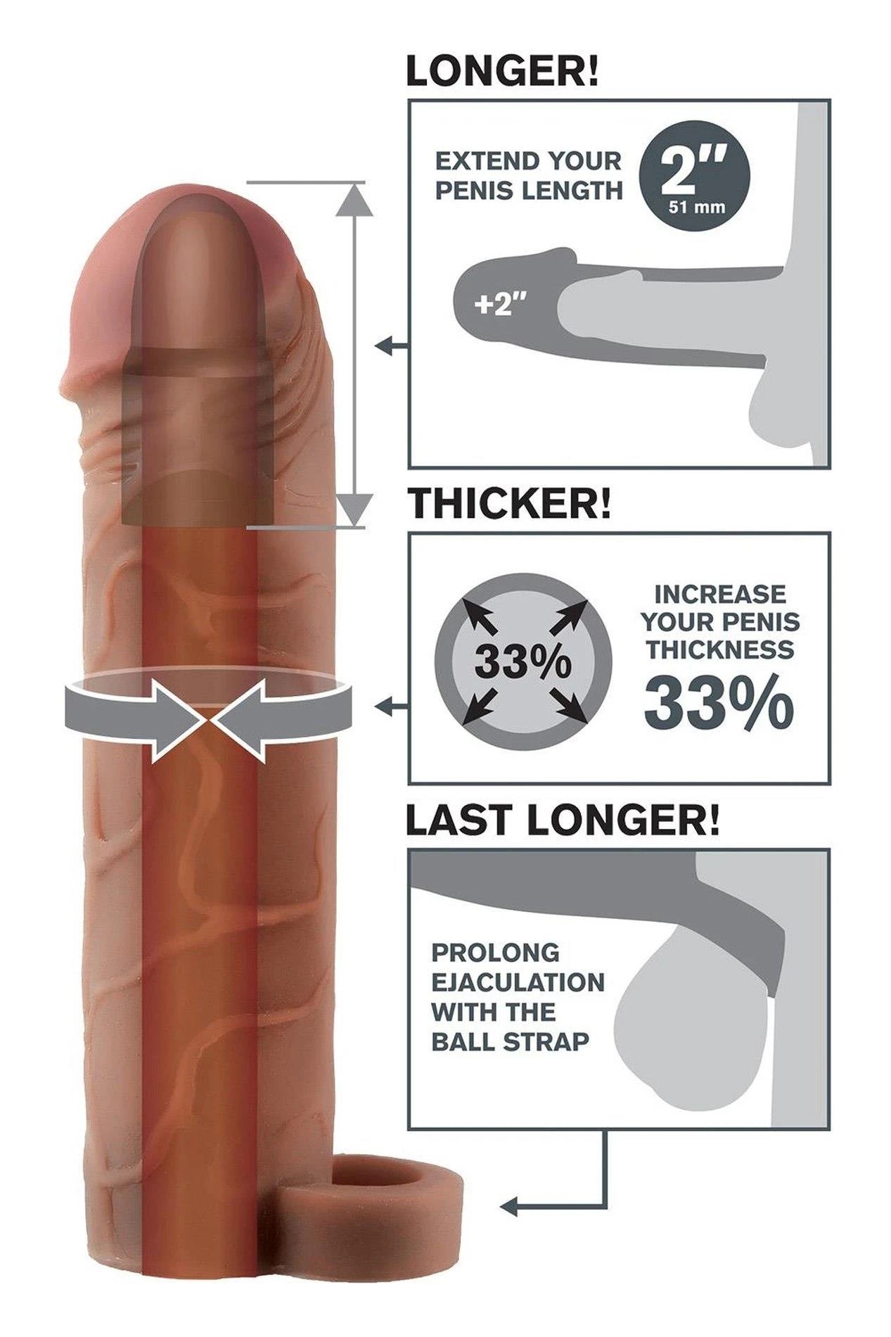 FXTP 2" Ext w Ball Strap Brown