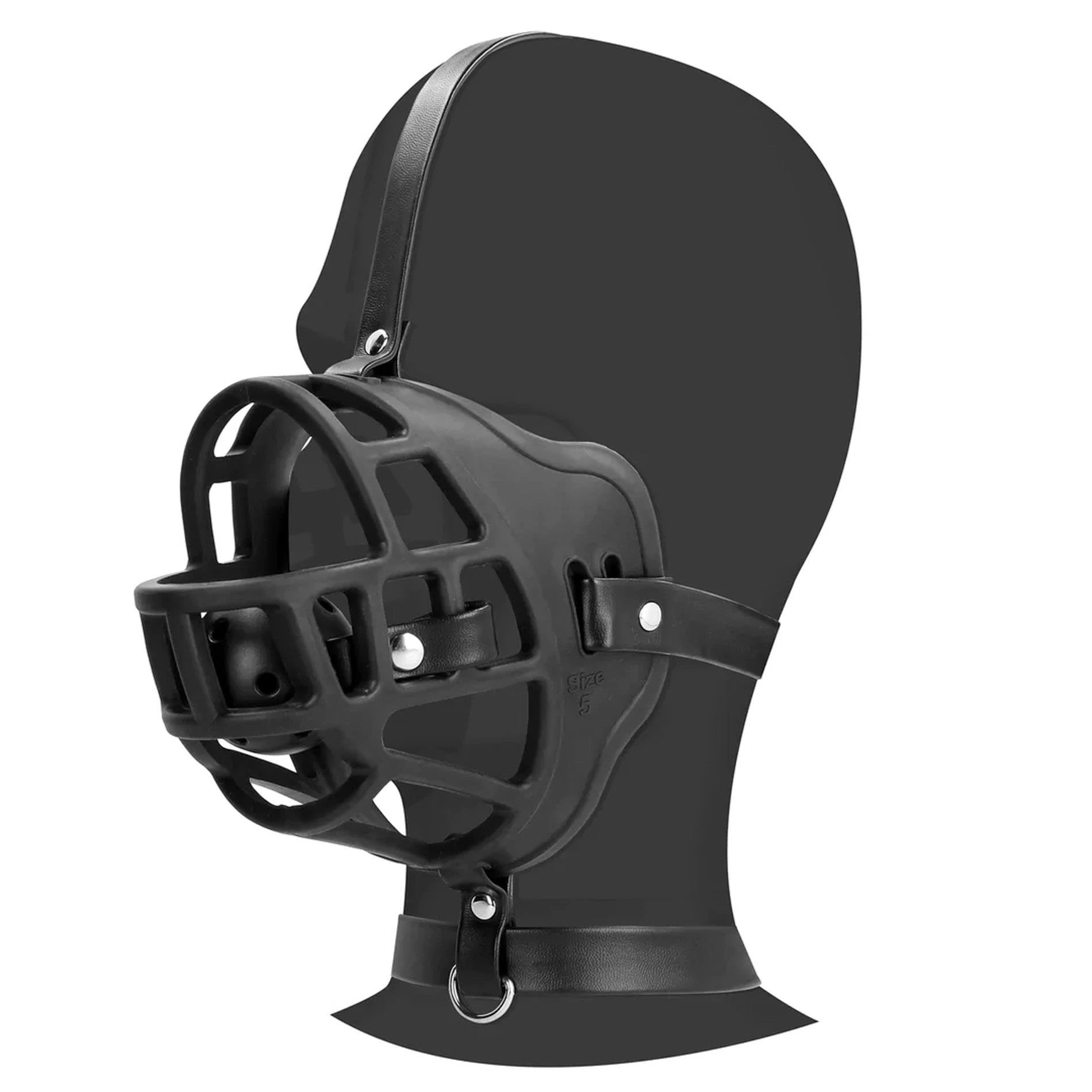 Muselière avec bâillon amovible - Noir