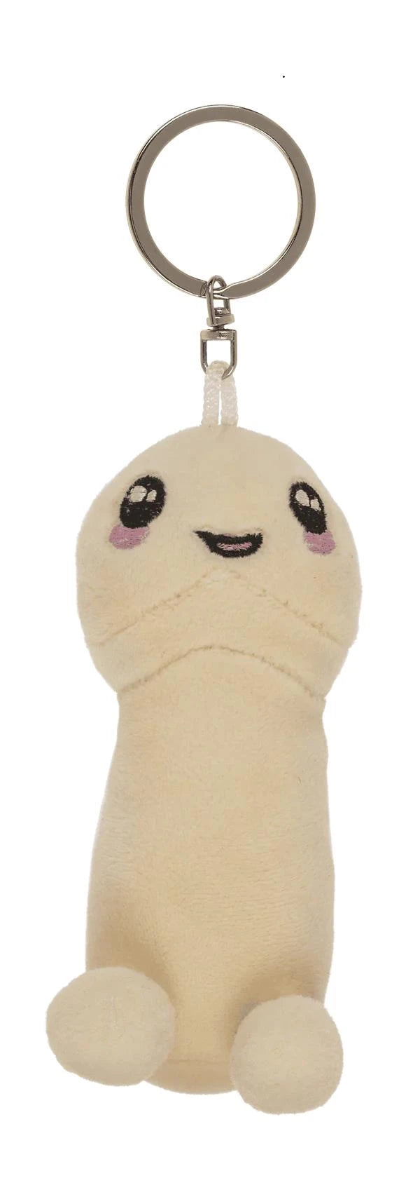 Porte-clés métallique avec pénis en peluche