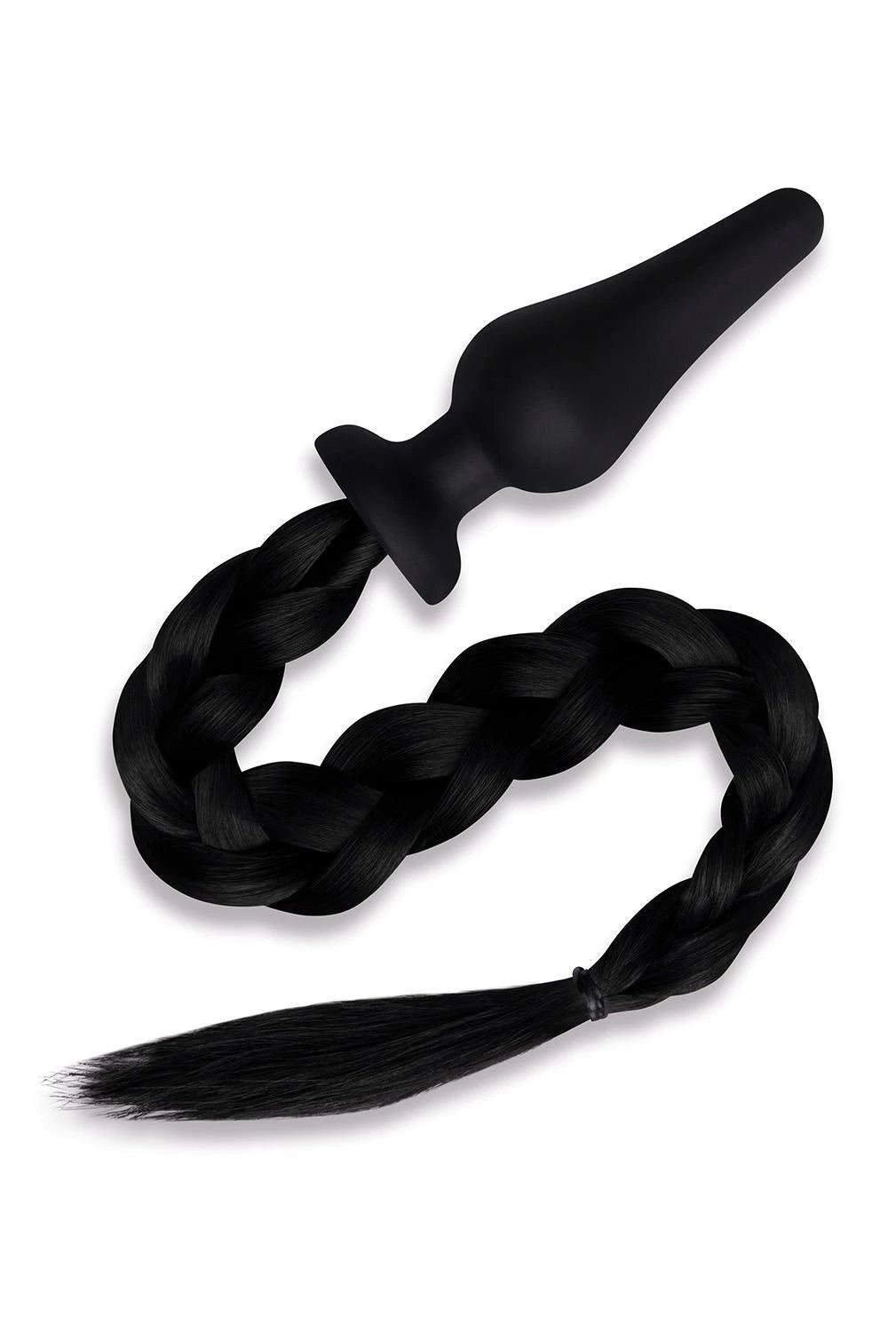 WHIPSMART 4.5 INCH SILICONE PLUG WITH BLACK PONY TAIL