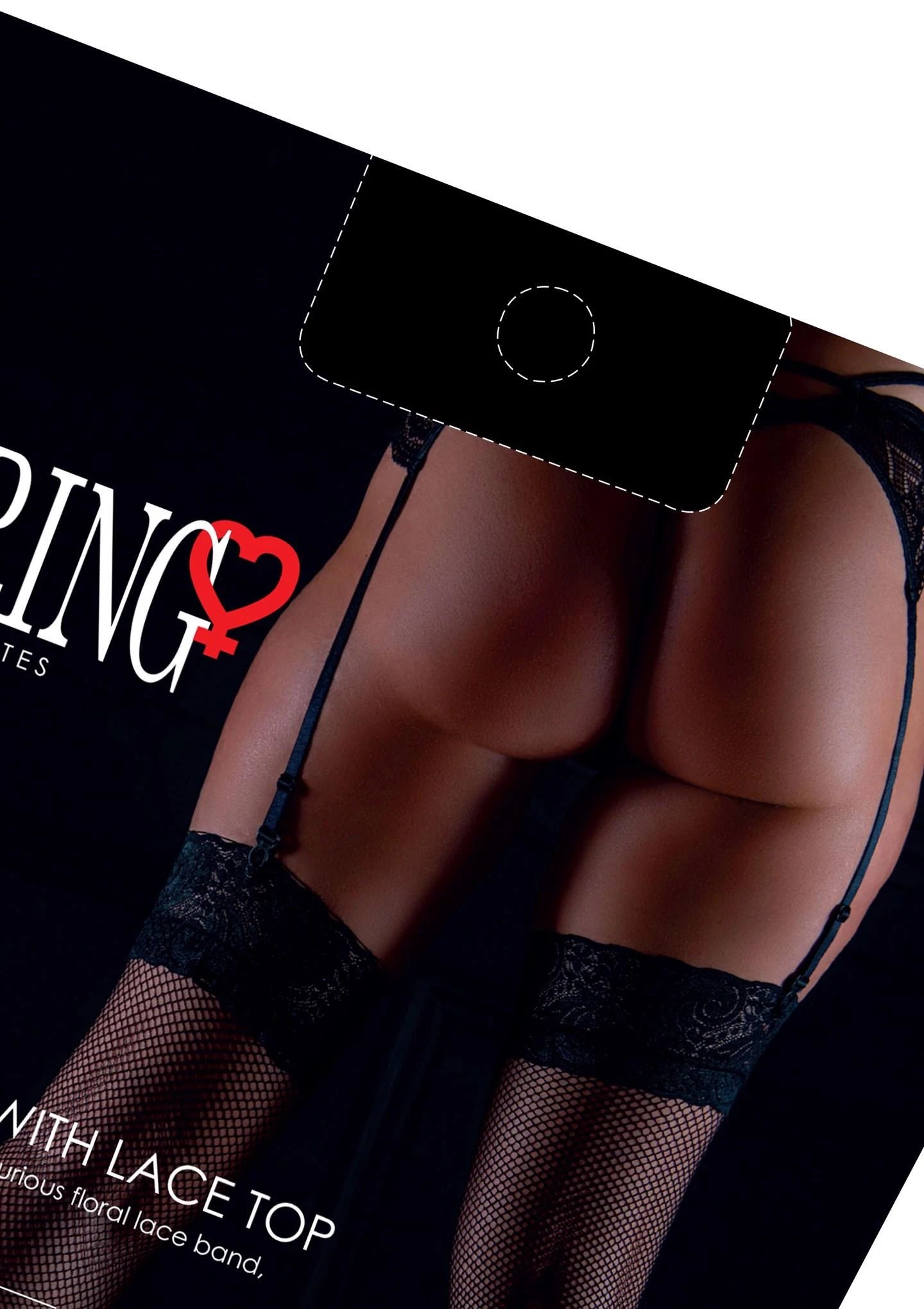 Collant résille avec dentelle noire