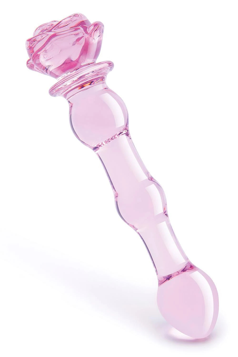 GAINE ROSE EN VERRE PERLÉE DILDO