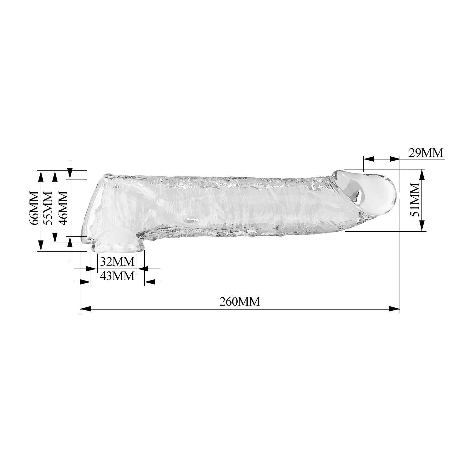 Pretty Love Extension Penis Sleeve with Modular Length Blocks – Clear – 26 cm