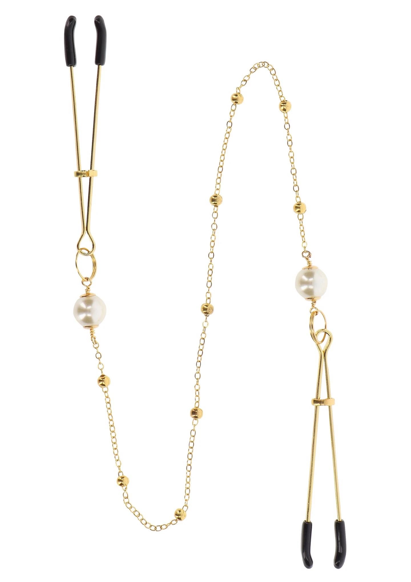 Pince à épiler Pearl & Chaîne Deluxe Or