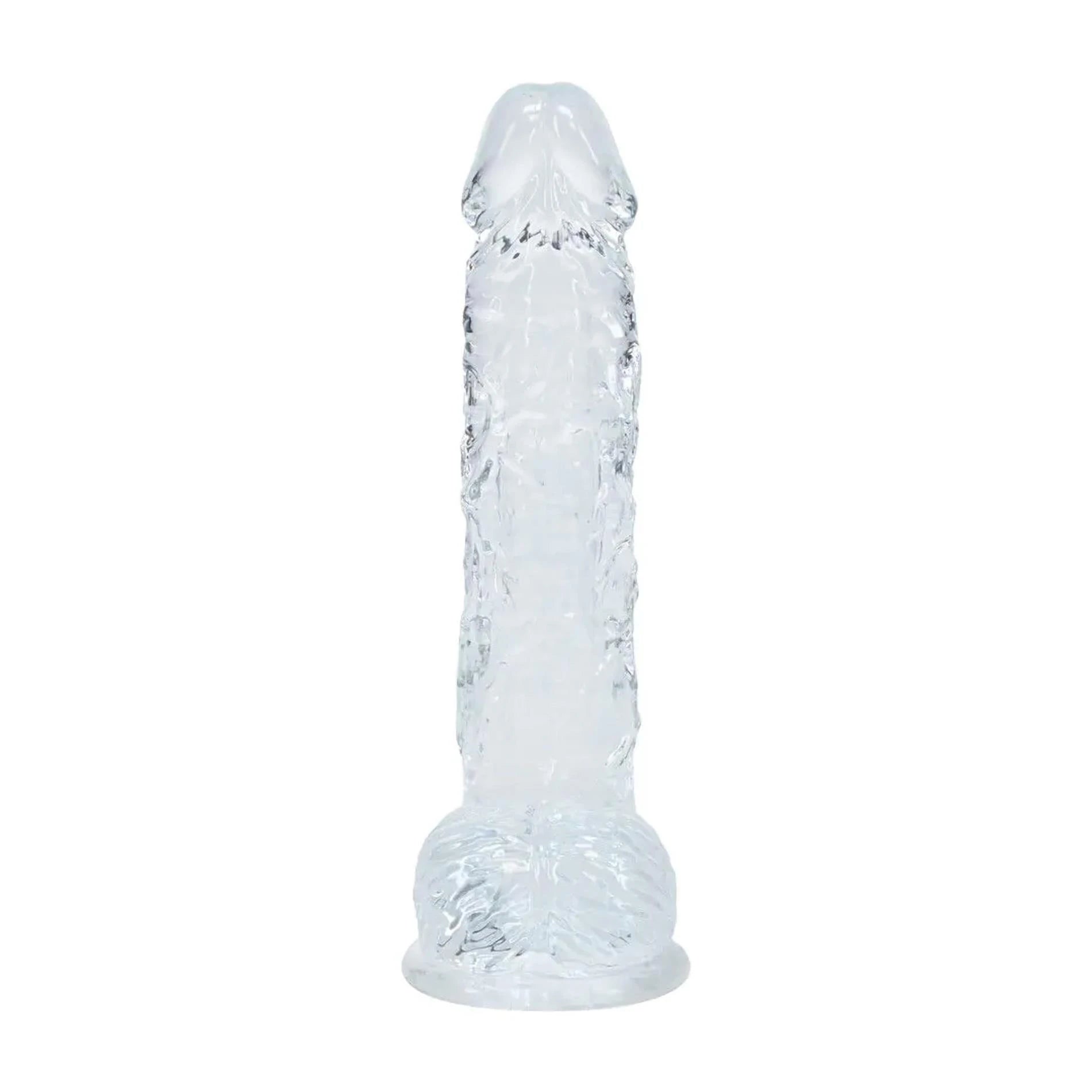 Gode réaliste avec testicules - 5" / 12,7 cm - Transparent