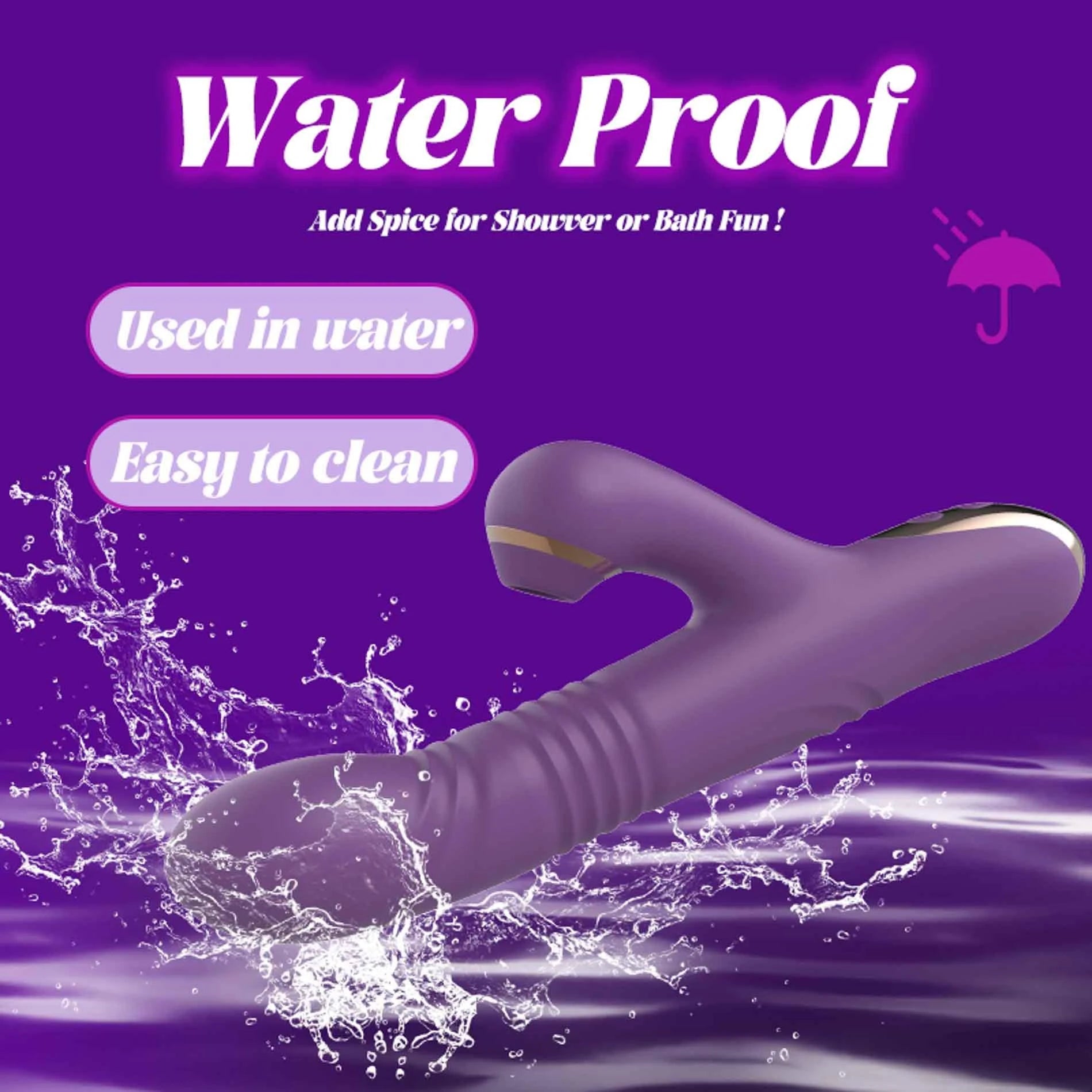 Masseur G-spot à succion et poussée Luna