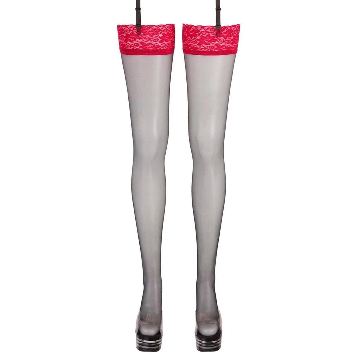 Stockings with Red Lace