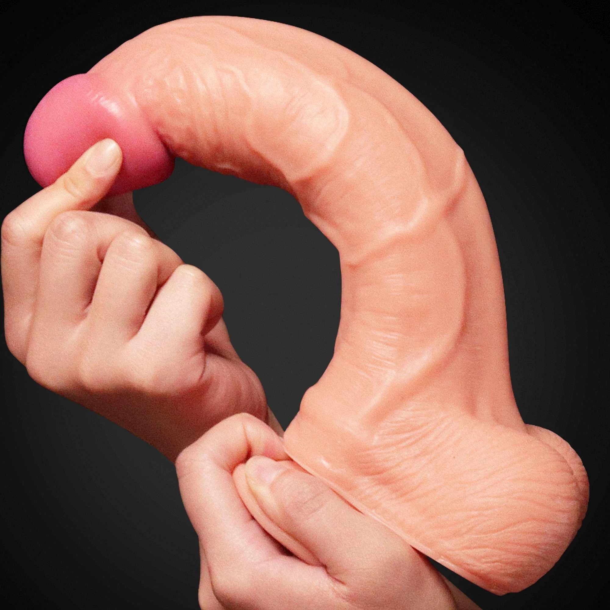10″ Dual Layer Platinum Silicone Cock