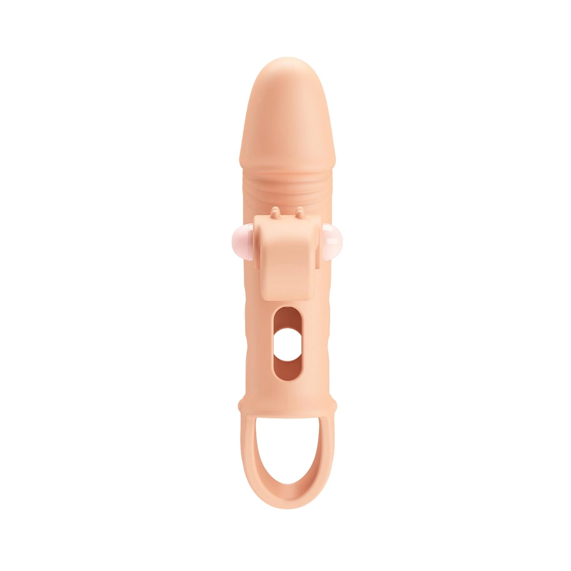 ROMANCE - Penis sleeve, TPE material, vibration, LR41*3 battery, Flesh