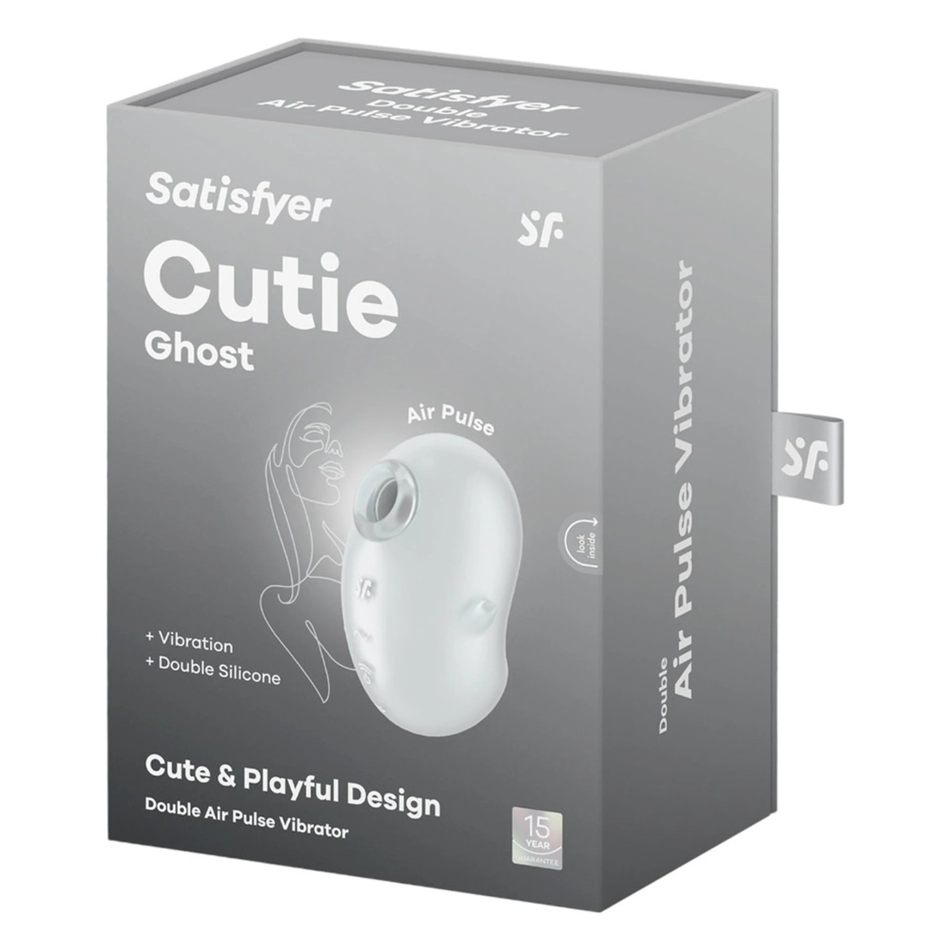 Cutie Ghost - Air Pulse Vibrator - White