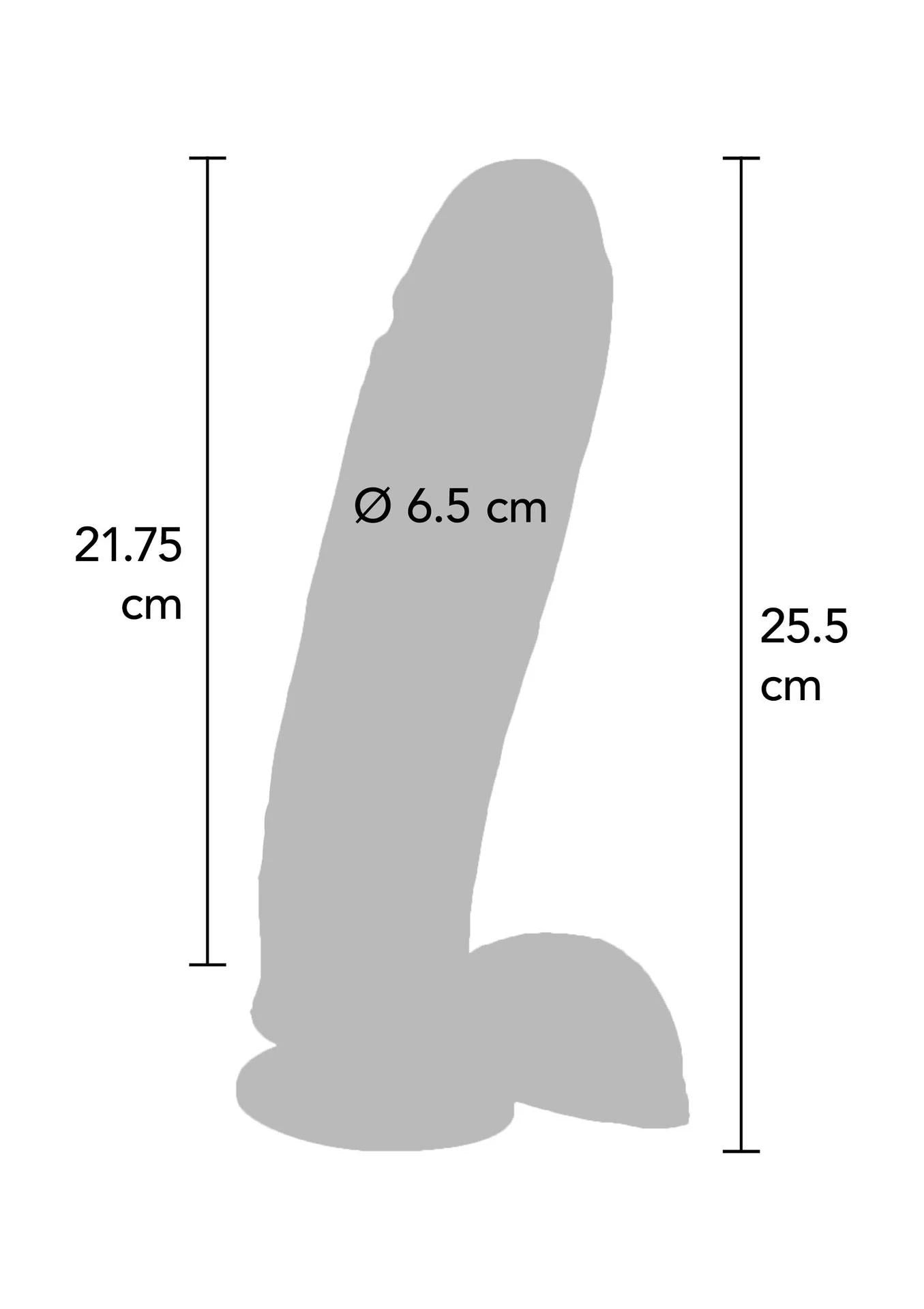 Dildo 10 in. w/ Balls Vibrator Light skin tone