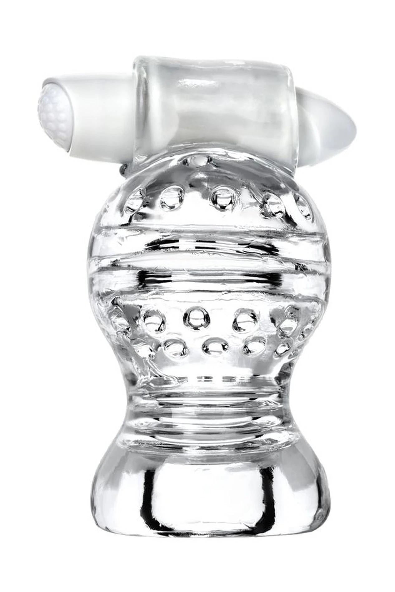Lingam Shakti, Masturbateur Vibrant, TPE, Transparent, 9 cm