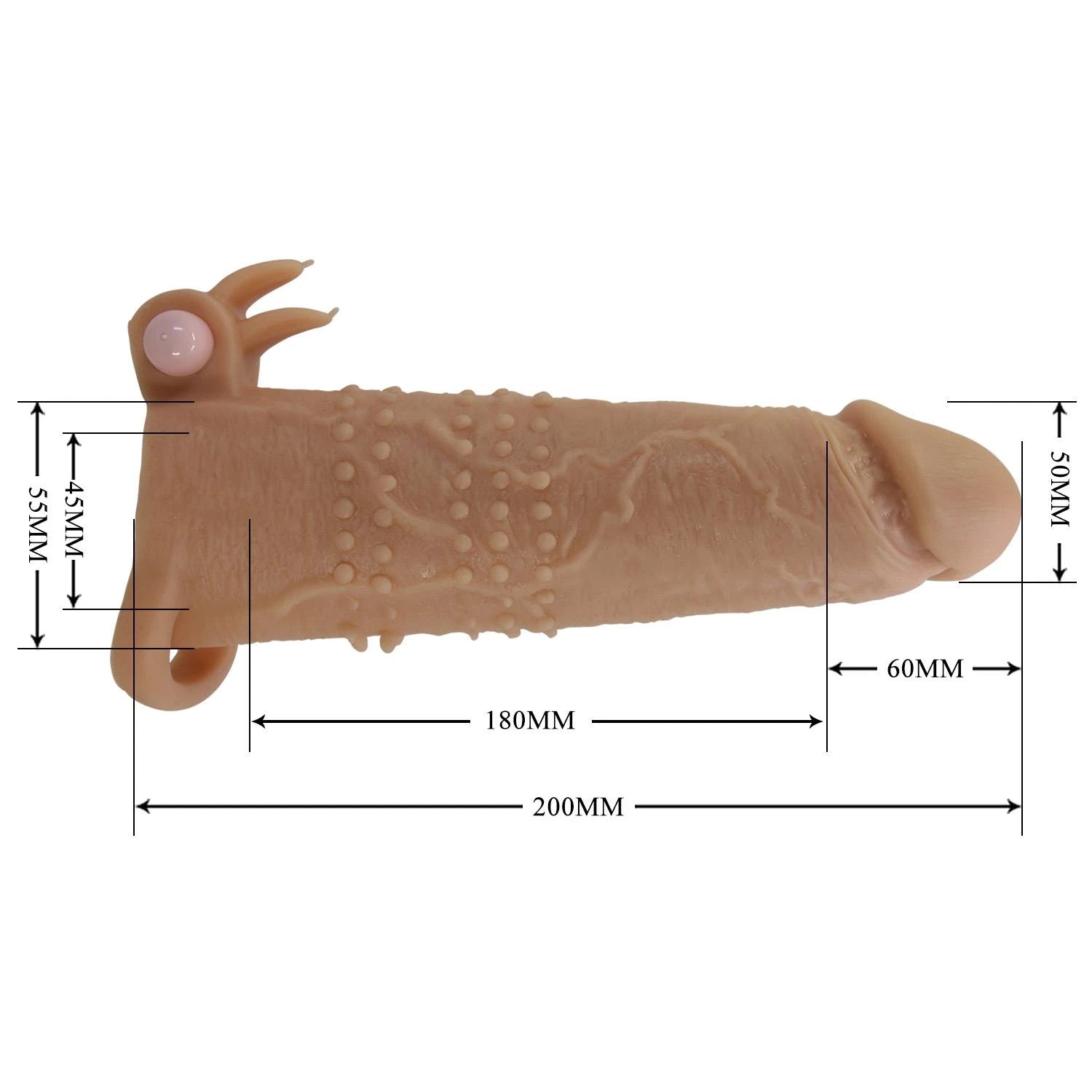 Pretty Love Quillon – 20 cm Vibrating Penis Sleeve Natural