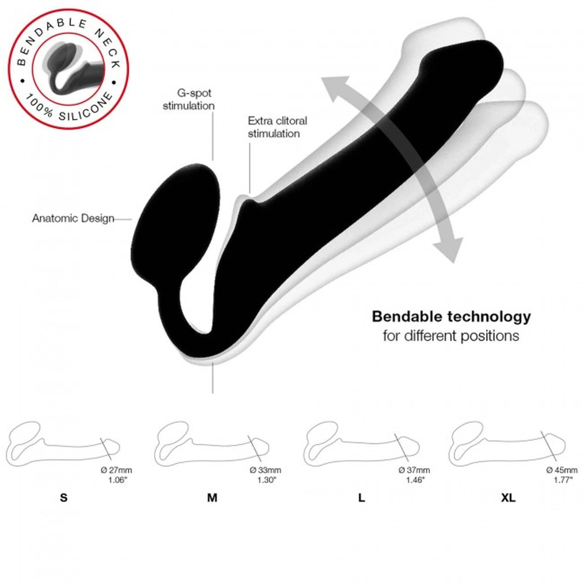 SEMI-REALISTIC BENDABLE STRAP-ON PURPLE - S
