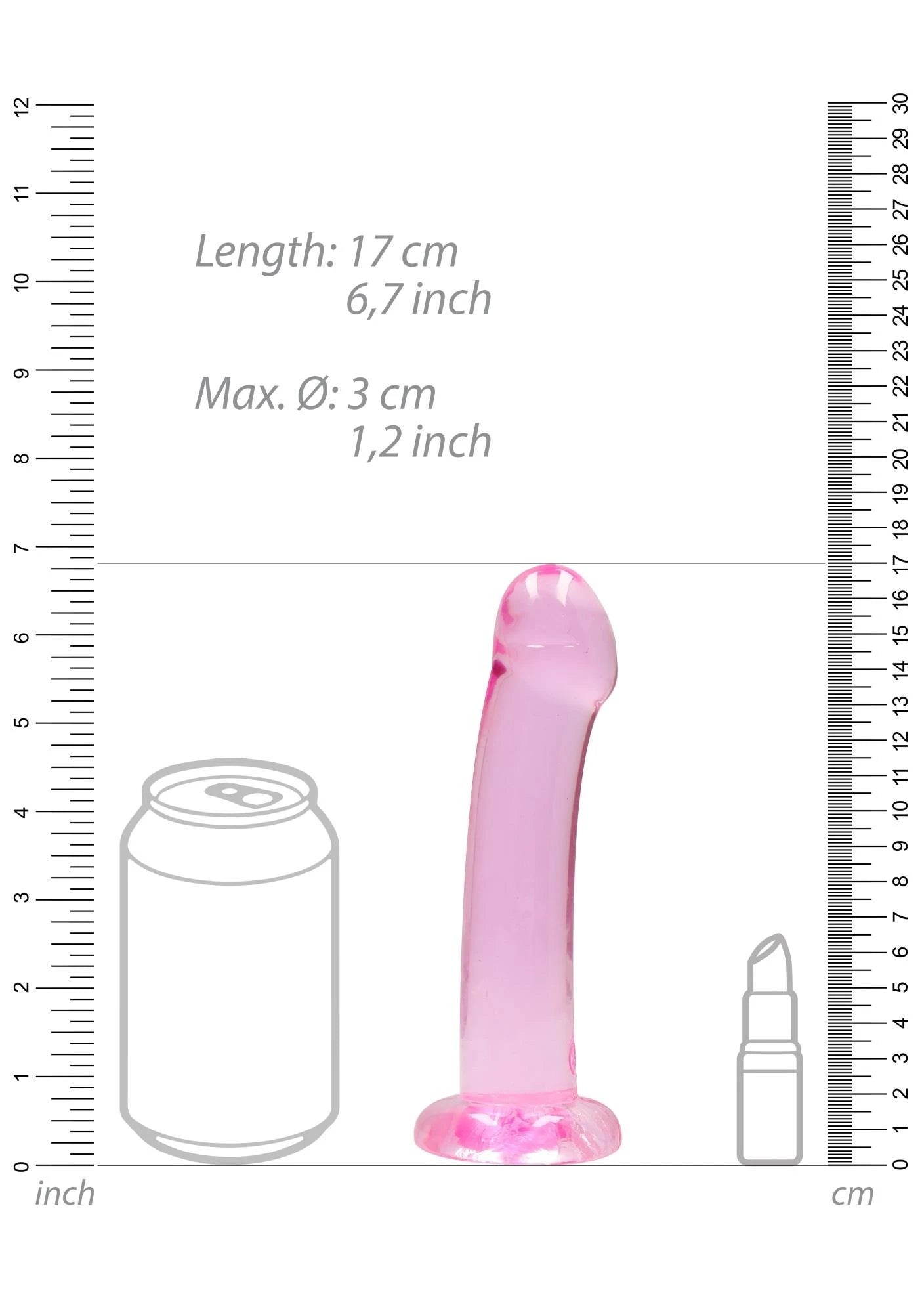 Non Realistic Dildo with Suction Cup - 6.7""""/ 17 cm