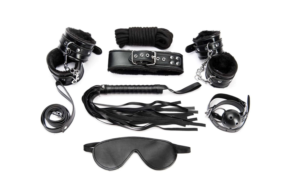 7 pezzi Set di Bondage Nero
