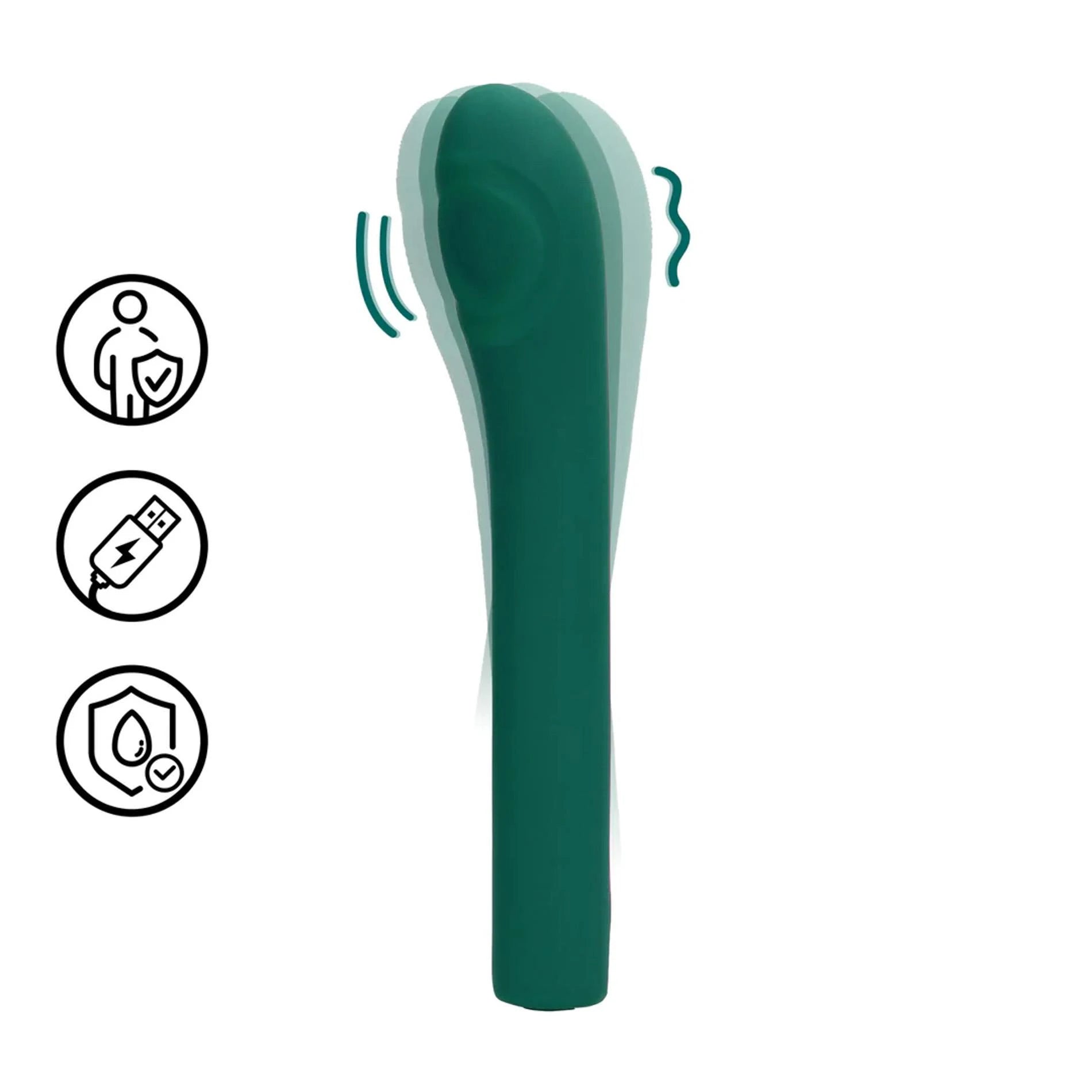 Vibromasseur G-spot à ondes pulsées - Cristal vert