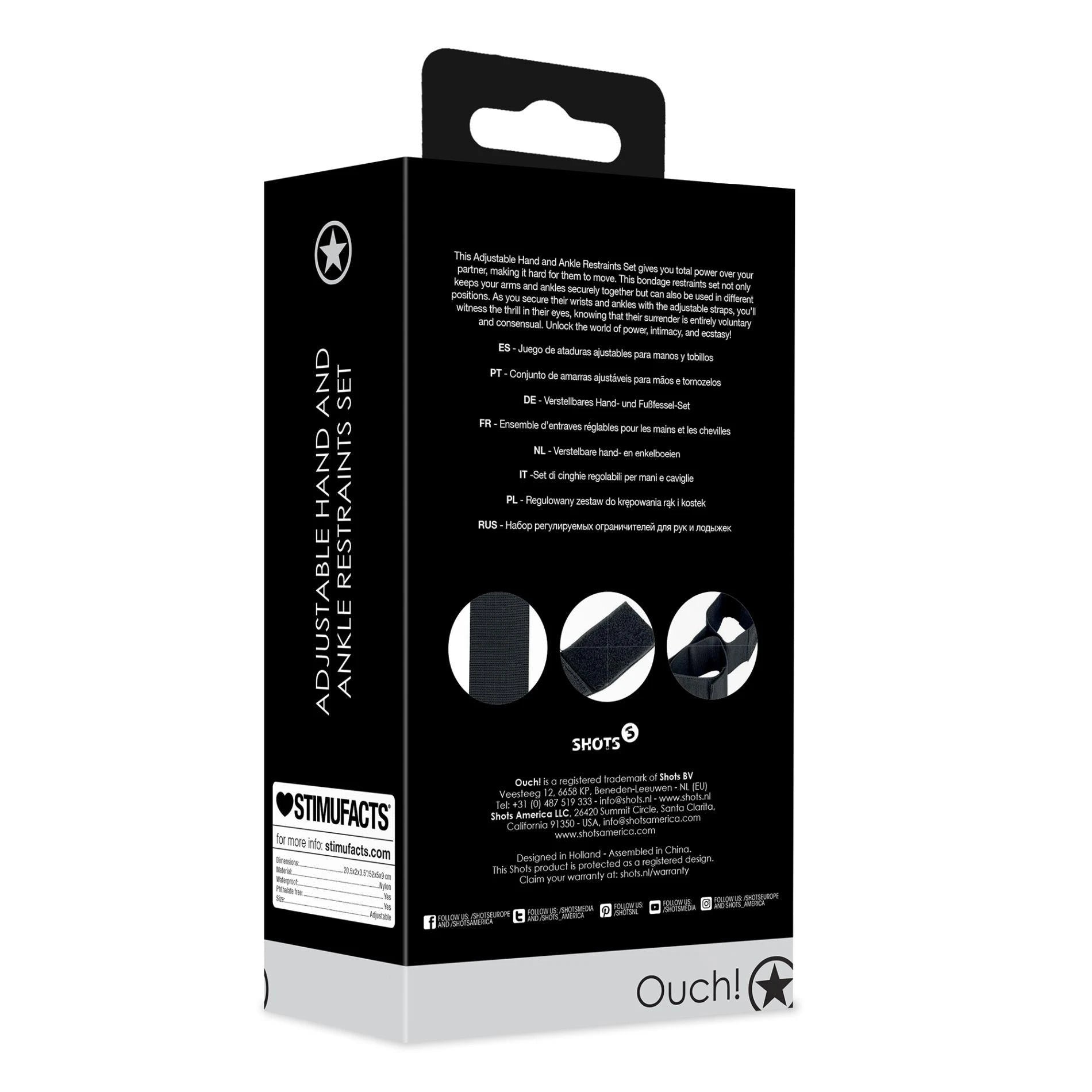 Kit de menottes et d'entraves réglables