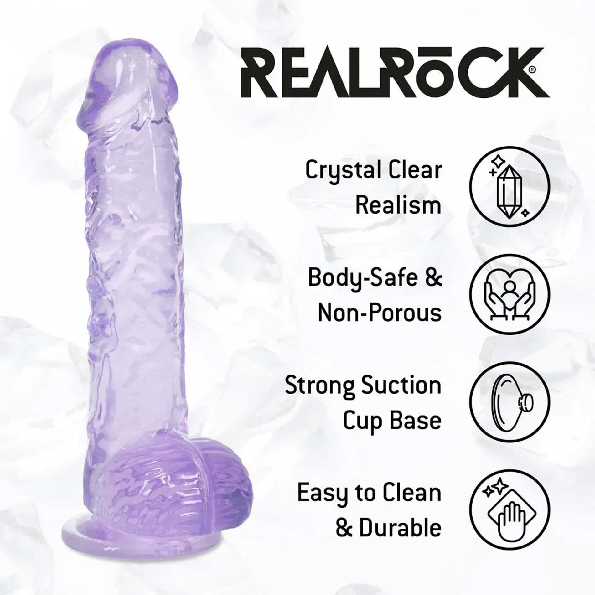 Gode réaliste avec testicules - 12,7 cm - Violet