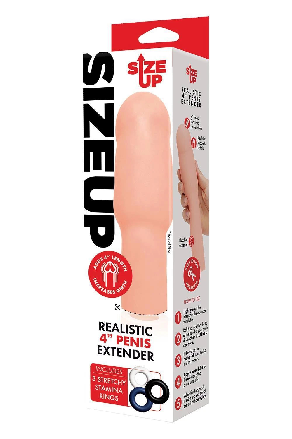 SIZE UP 4 INCH EXTRA REALISTIC PENIS EXTENDER - CHAIR