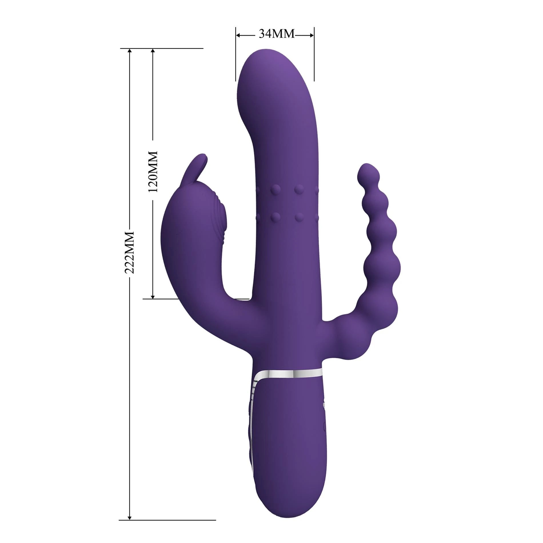 PRETTY LOVE - Cammy Violet Foncé, Douceur Scintillante, 7 fonctions de pulsation 7 fonctions de vibration 4 fonctions de roulement