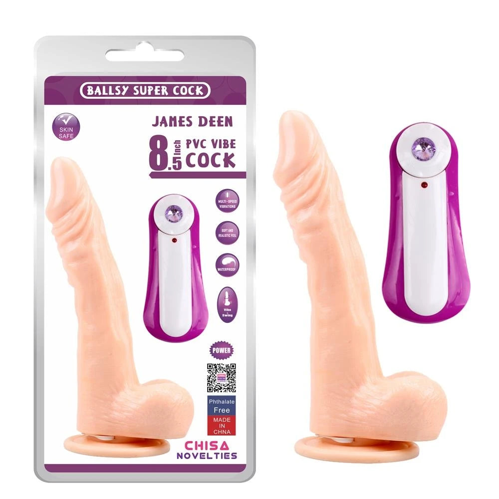 JAMES DEEN 8.5″ Vibrating Dildo