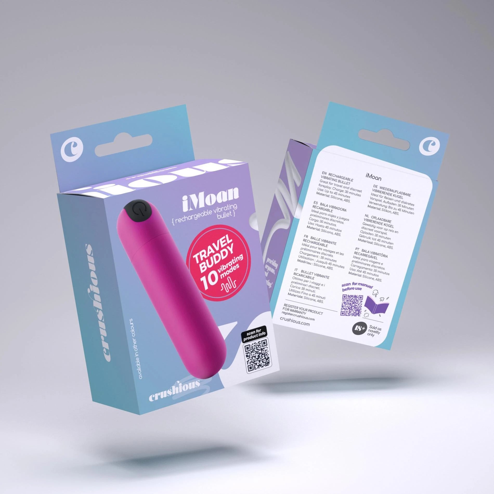 iMoan - Rechargeable Vibrating Bullet - Pink