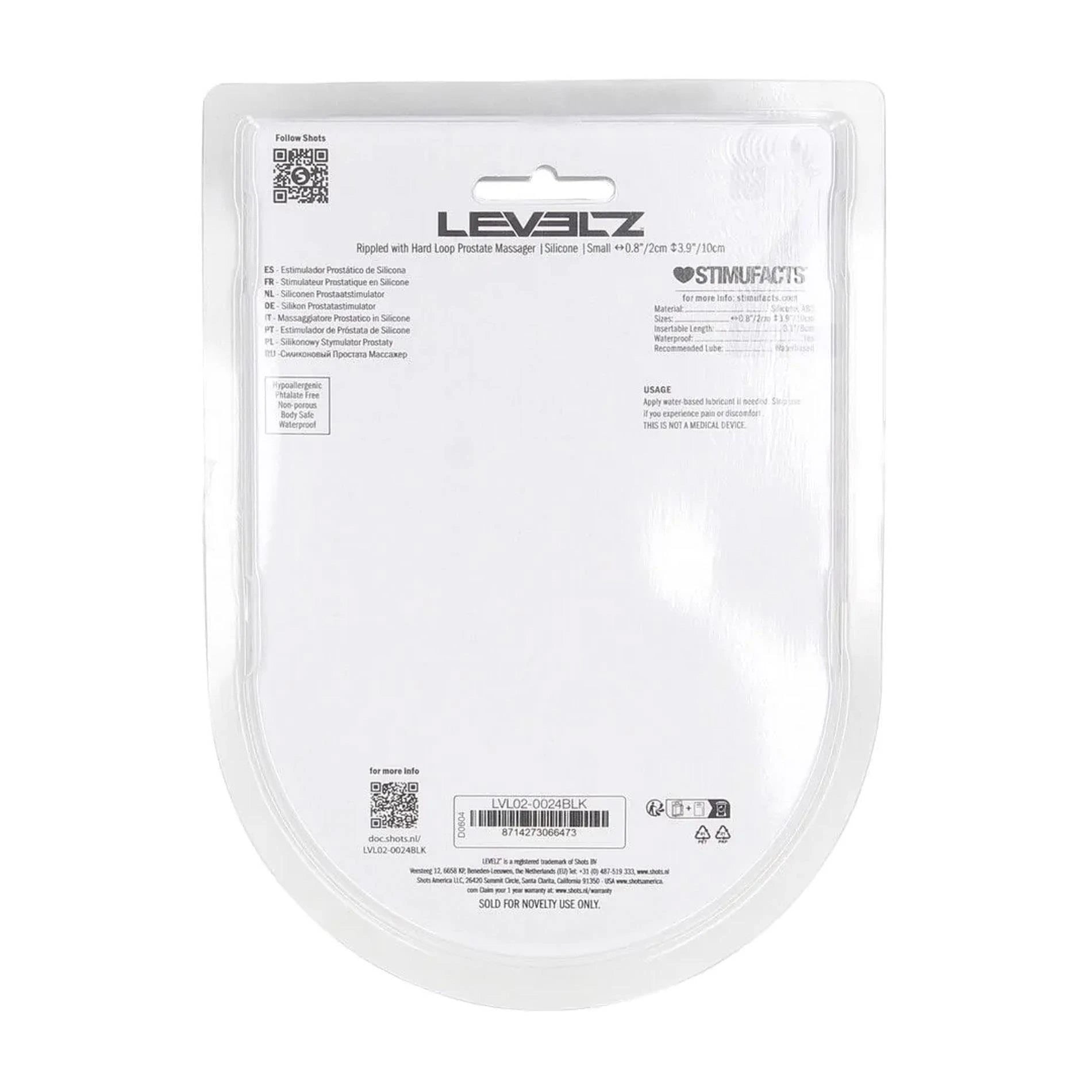 Rippled with Hard Loop Silicone Prostate Massager - S - Black